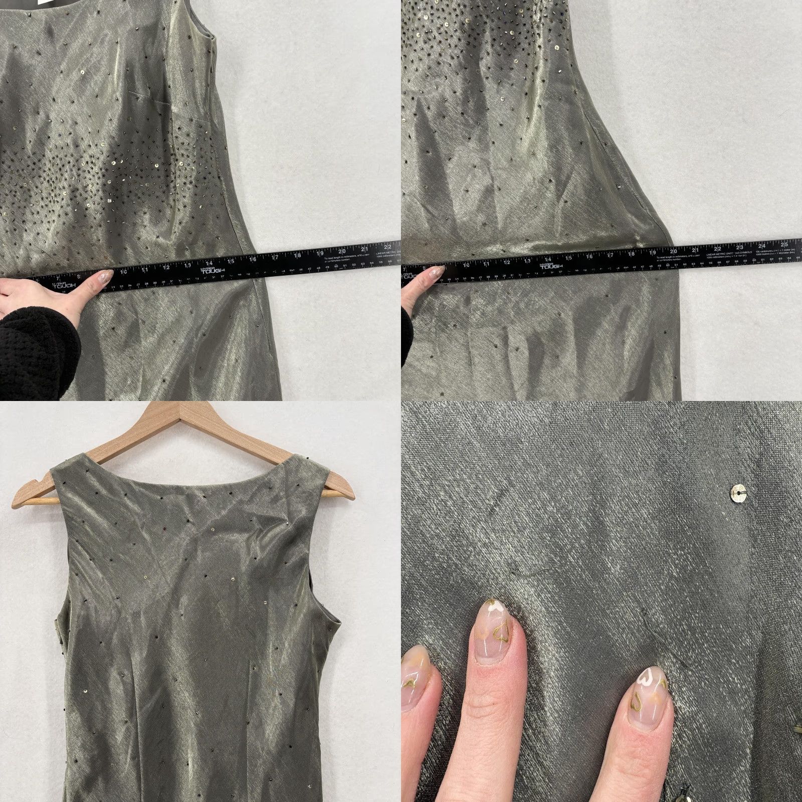 Alex Evenings Alex Evenings Dress Gown Jacket Set Womens 10 Gray Beaded Sequin Formal Wedding Set 2 Piece Dress Jacket Size L / US 10 / IT 46 - 8 Thumbnail