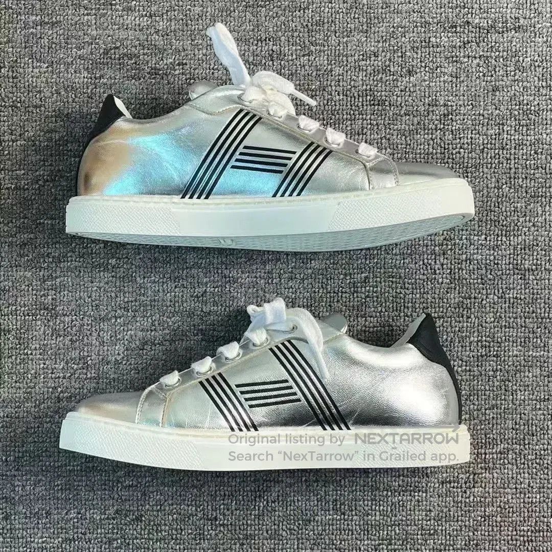 Hermes Hermes Silver Black Large H Low-Top Sneakers. Size US 4.5 / IT 34.5 - 6 Thumbnail