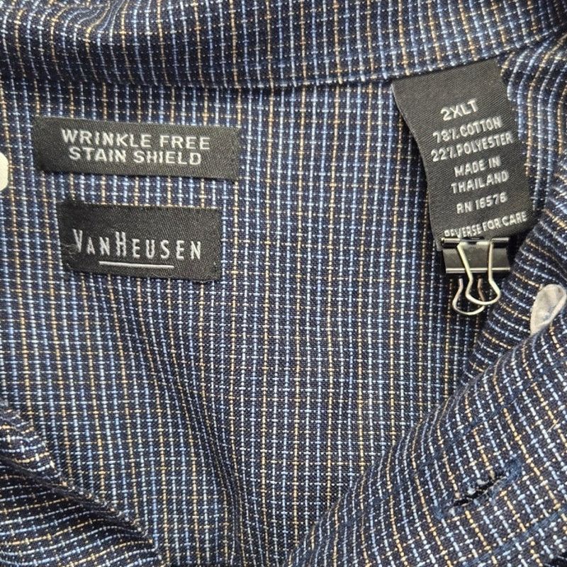 Van Heusen Van Heusen Mens 2XLT Plaid Long Sleeve Button Up Shirt Size US XXL / EU 58 / 5 - 4 Thumbnail