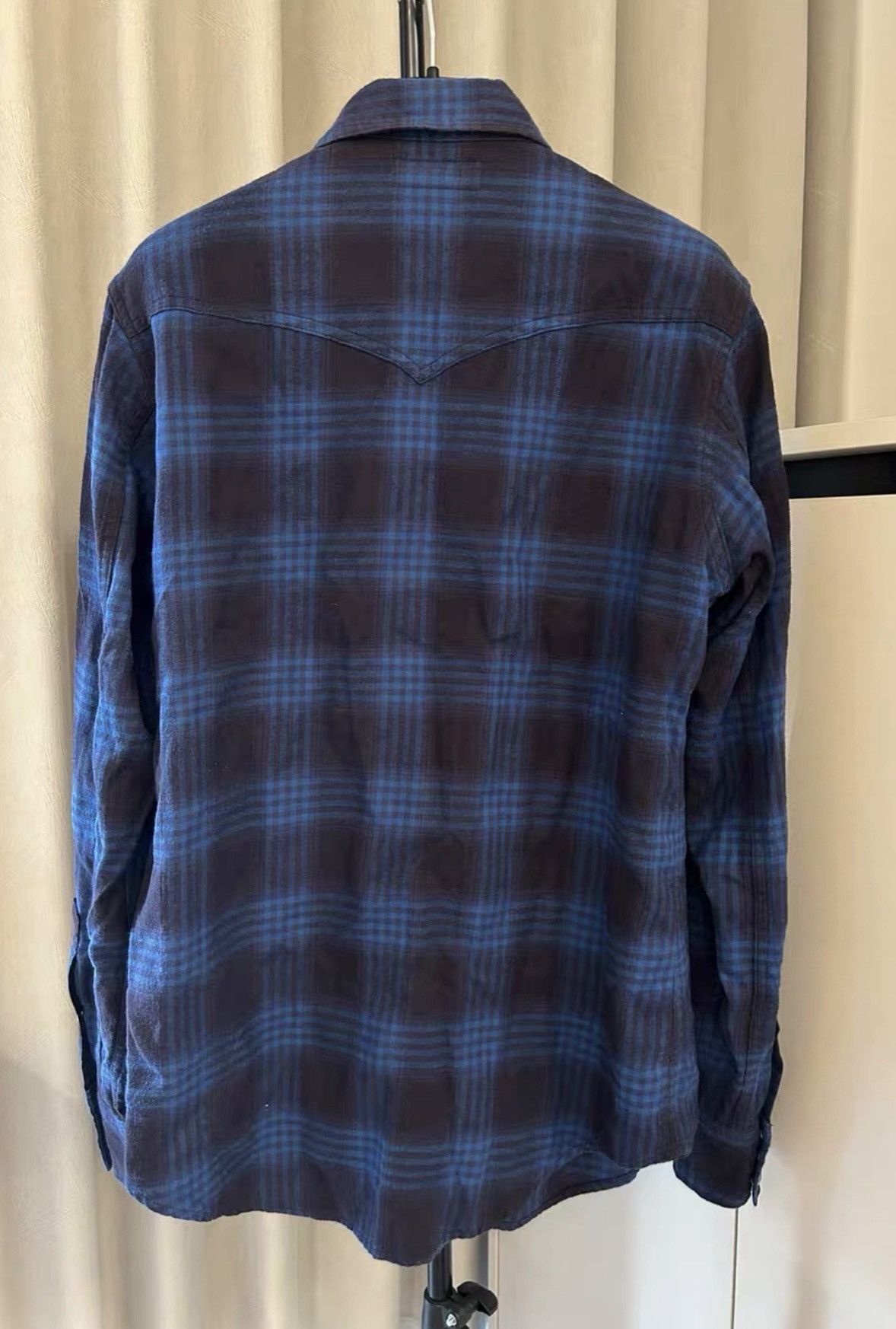 Saint Laurent Paris Saint Laurent 2016FW Cats Eye Button Blue Plaid Shirt Size US S / EU 44-46 / 1 - 2 Thumbnail