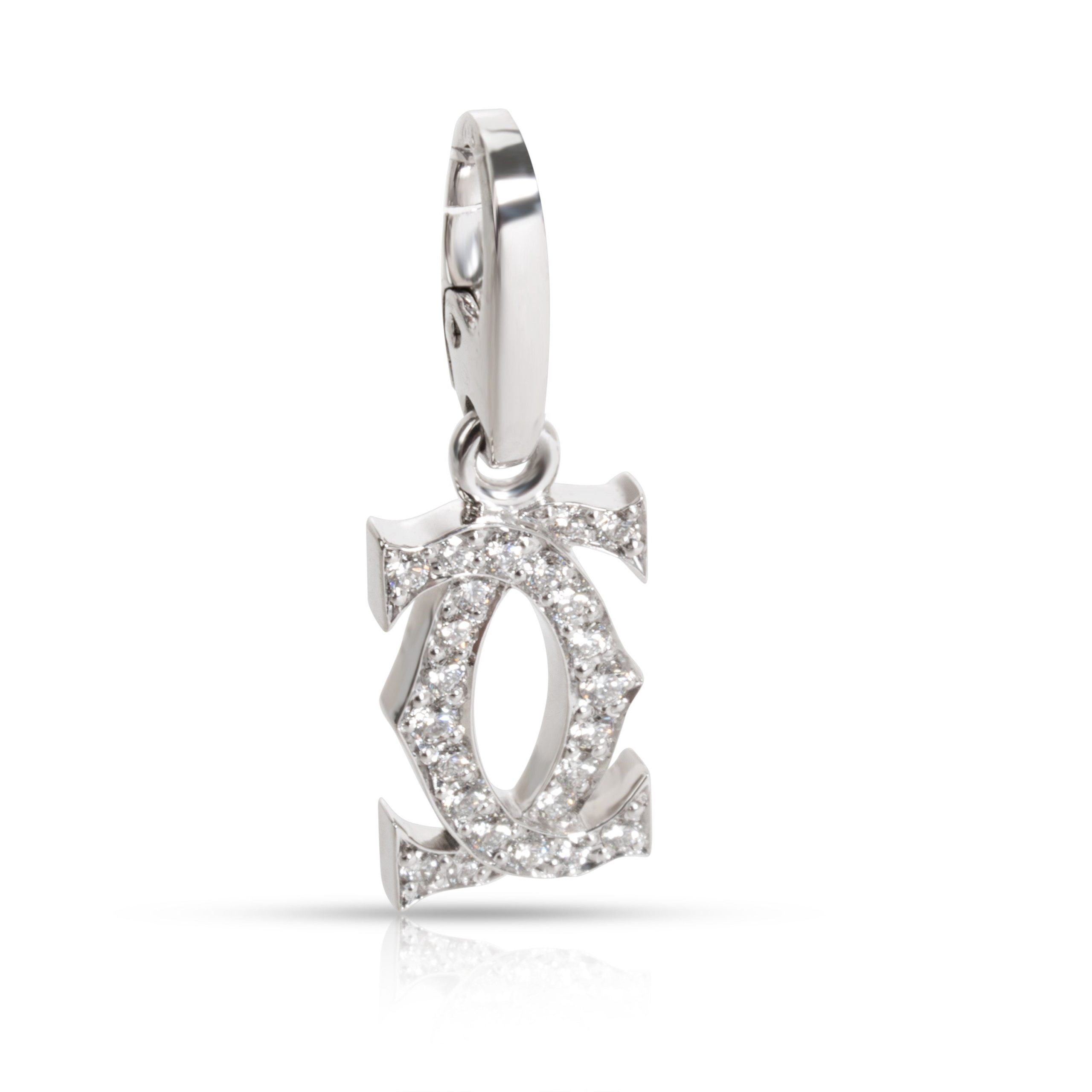 Cartier Double C Diamond Pendant in 18K White Gold 0.24 CTW