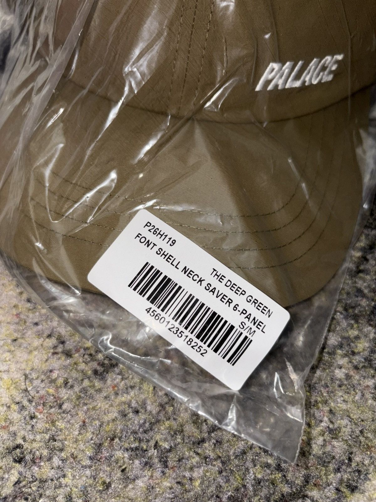 Palace Palace Font Shell Neck Saver 6-Panel Hat (SMALL/MEDIUM) Size ONE SIZE - 6 Thumbnail