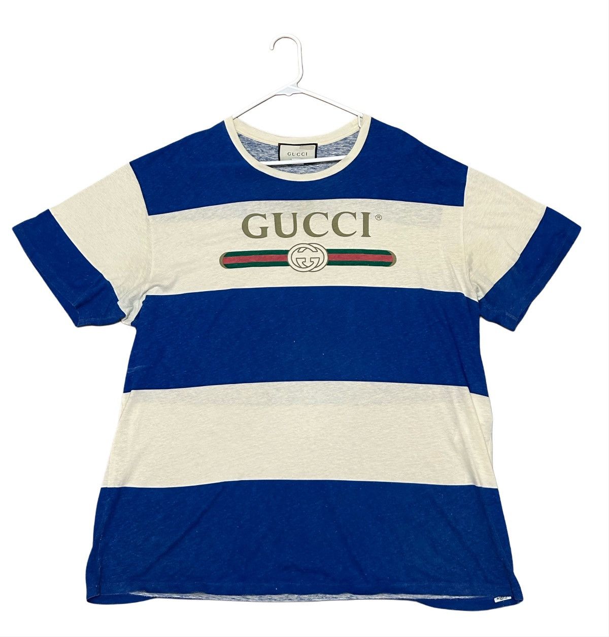 Gucci Gucci Men’s T shirt (blue/off white stripes) Size US XXL / EU 58 / 5 - 1 Thumbnail