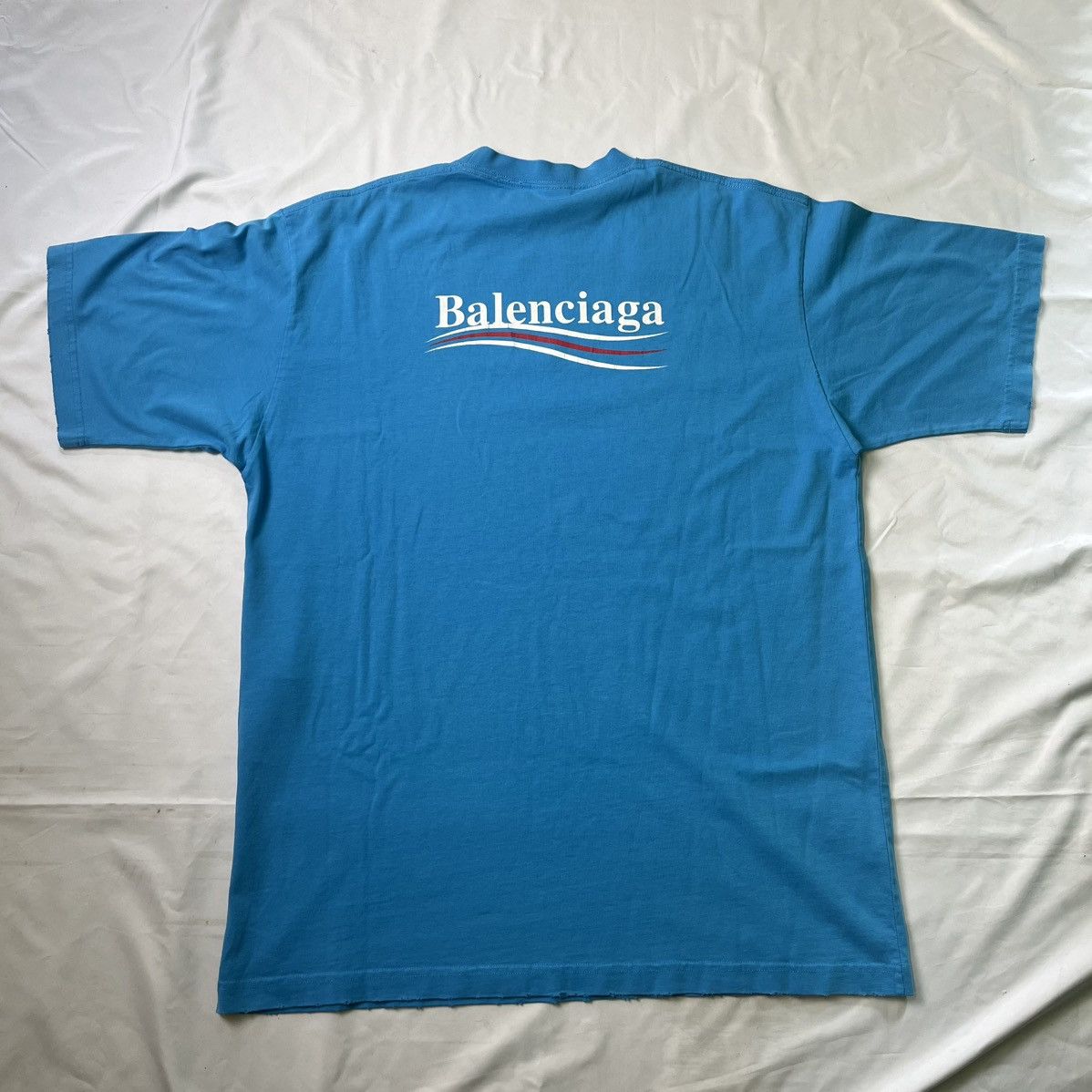 Balenciaga Political Campaign Logo Light Blue T-Shirt