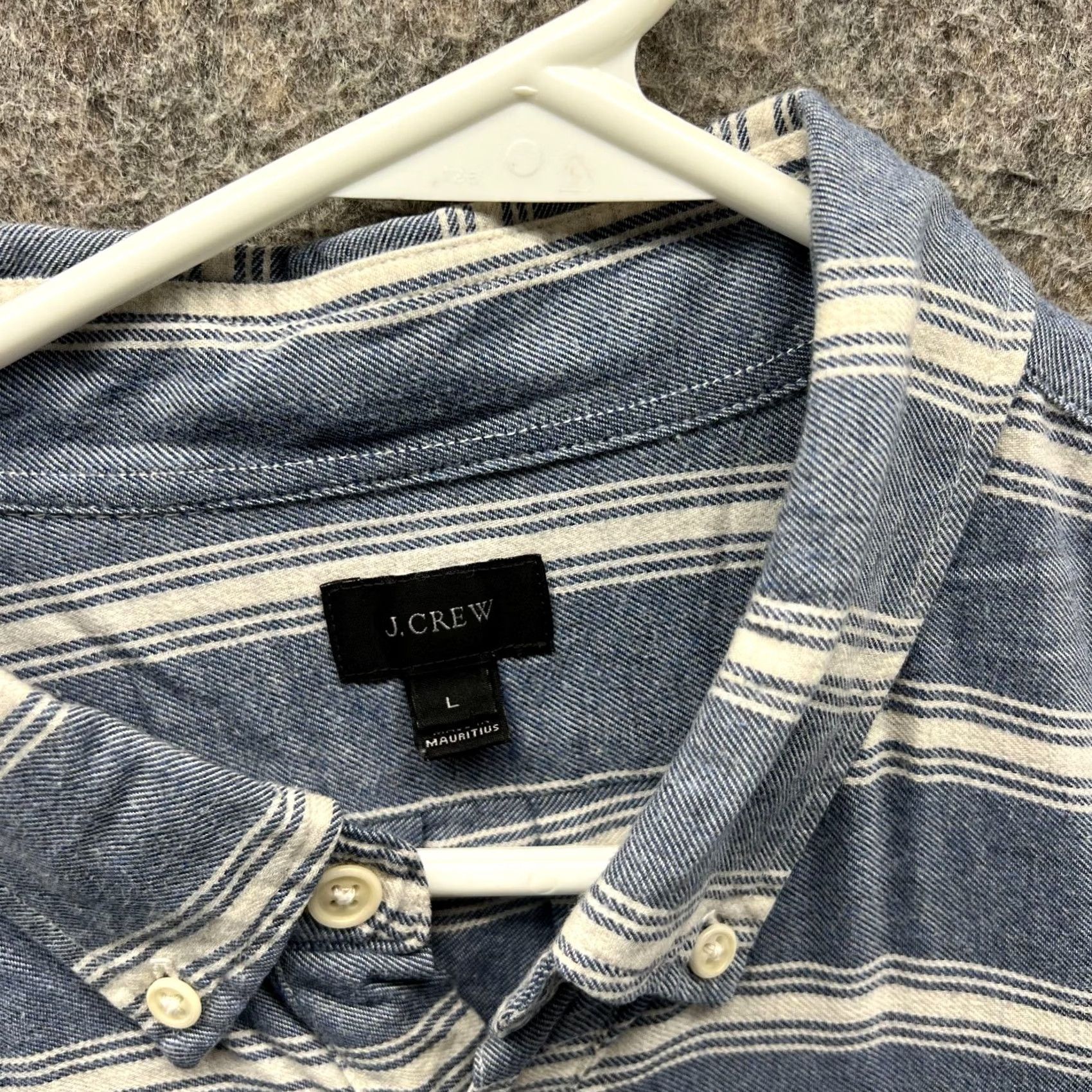 J.Crew J.CREW Shirt Mens Large Blue White Stripes Cotton Button Down Preppy Chambray Casual Business Size US L / EU 52-54 / 3 - 6 Thumbnail
