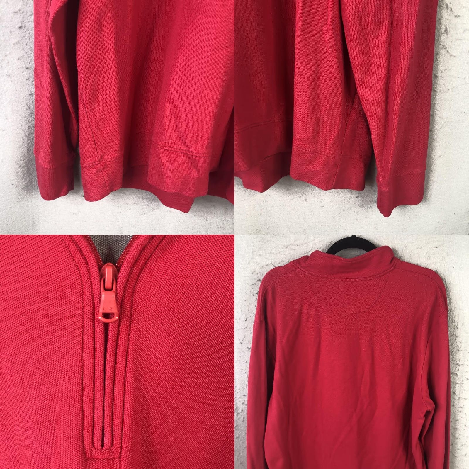 Vineyard Vines Vineyard Vines Sweater Mens XL Red 1/4 Zip Mock Neck Pima Cotton Knit Pullover Size US XL / EU 56 / 4 - 9 Thumbnail
