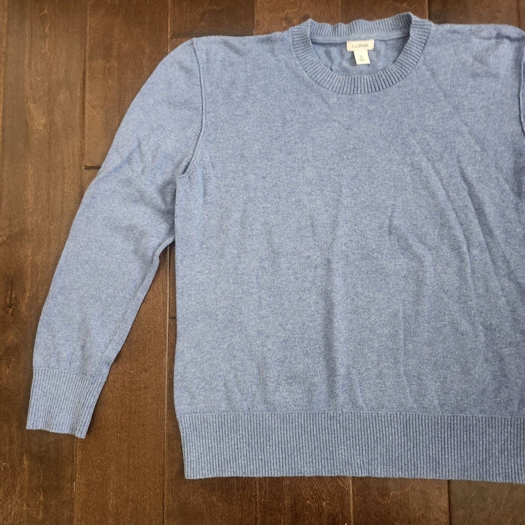 Vintage LL Bean Mens Blue Crewneck Sweater Medium Regular Knit Classic Casual Pullover Crew Neck Cotton Cashmere Knit Solid Long Sleeve Vintage No Size US M / EU 48-50 / 2 - 3 Thumbnail