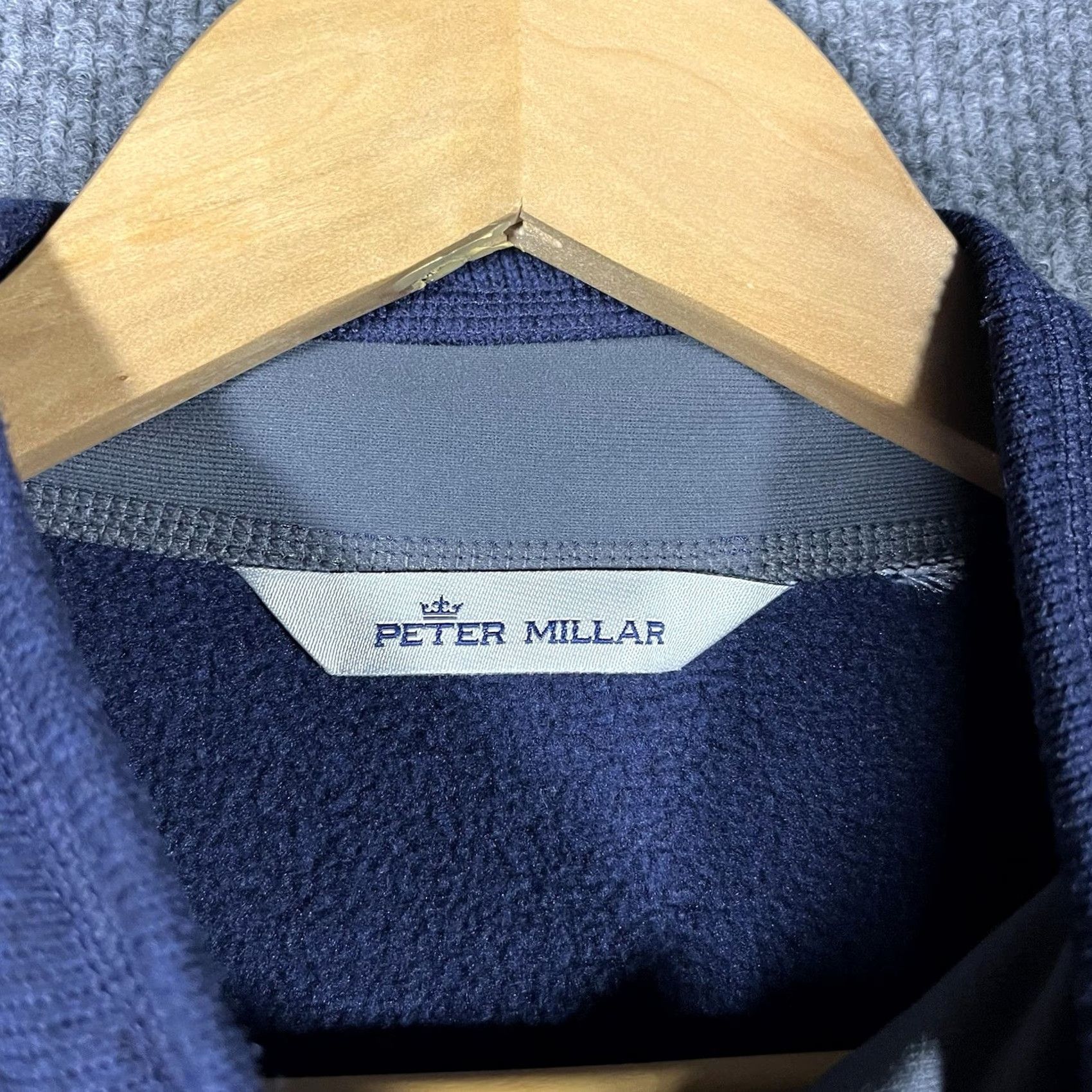 Peter Millar Peter Millar 1/4 Zip Golf Pullover Sweater Blue Mens Large Crest Fleece Crown Size US L / EU 52-54 / 3 - 5 Thumbnail