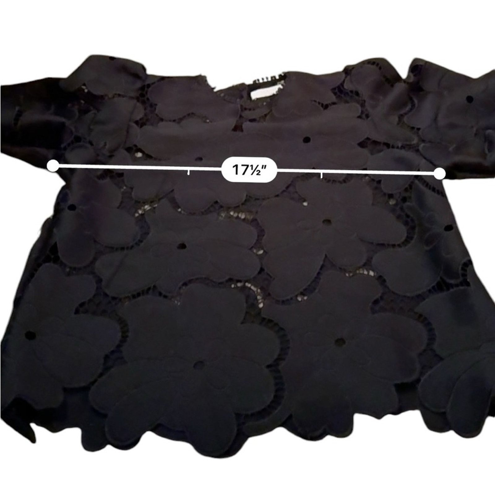 Hunter Bell Hunter Bell Peyton Puff Sleeve Black Floral Embroidered Top Size S / US 4 / IT 40 - 7 Thumbnail