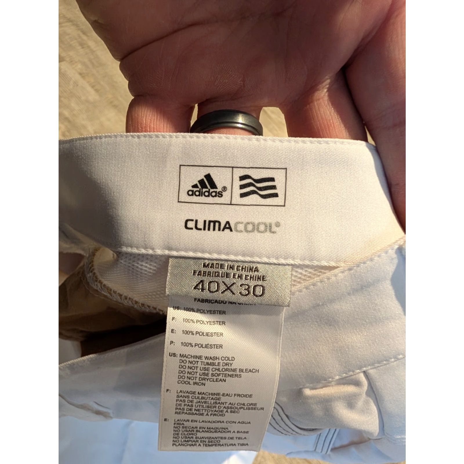 Adidas Adidas Climacool 3 Stripe White Golf Chinos Pants Mens 40x30 NWT Back Mark On Size US 40 / EU 56 - 3 Thumbnail