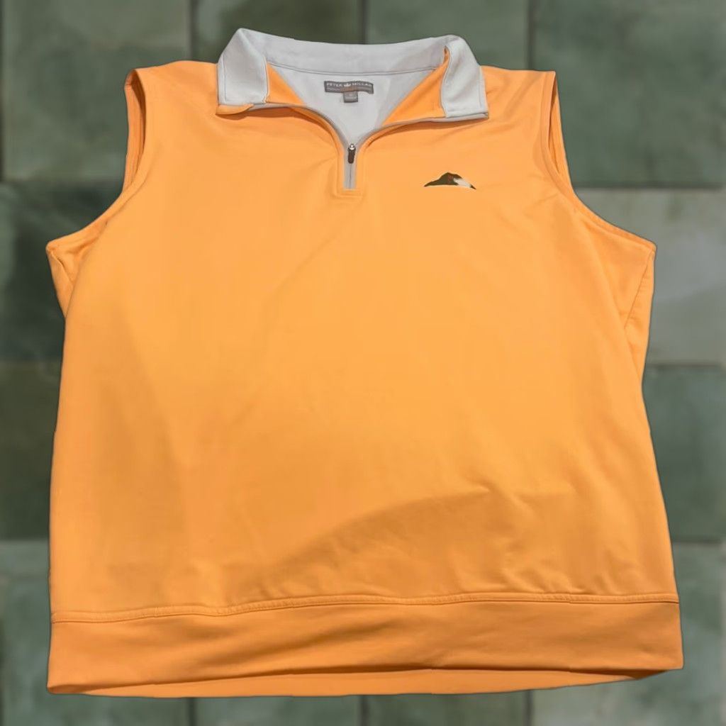 Peter Millar Peter Millar Vest Sz M Wicking Performance 1/4 Zip Sleeveless Orange Size US M / EU 48-50 / 2 - 1 Thumbnail