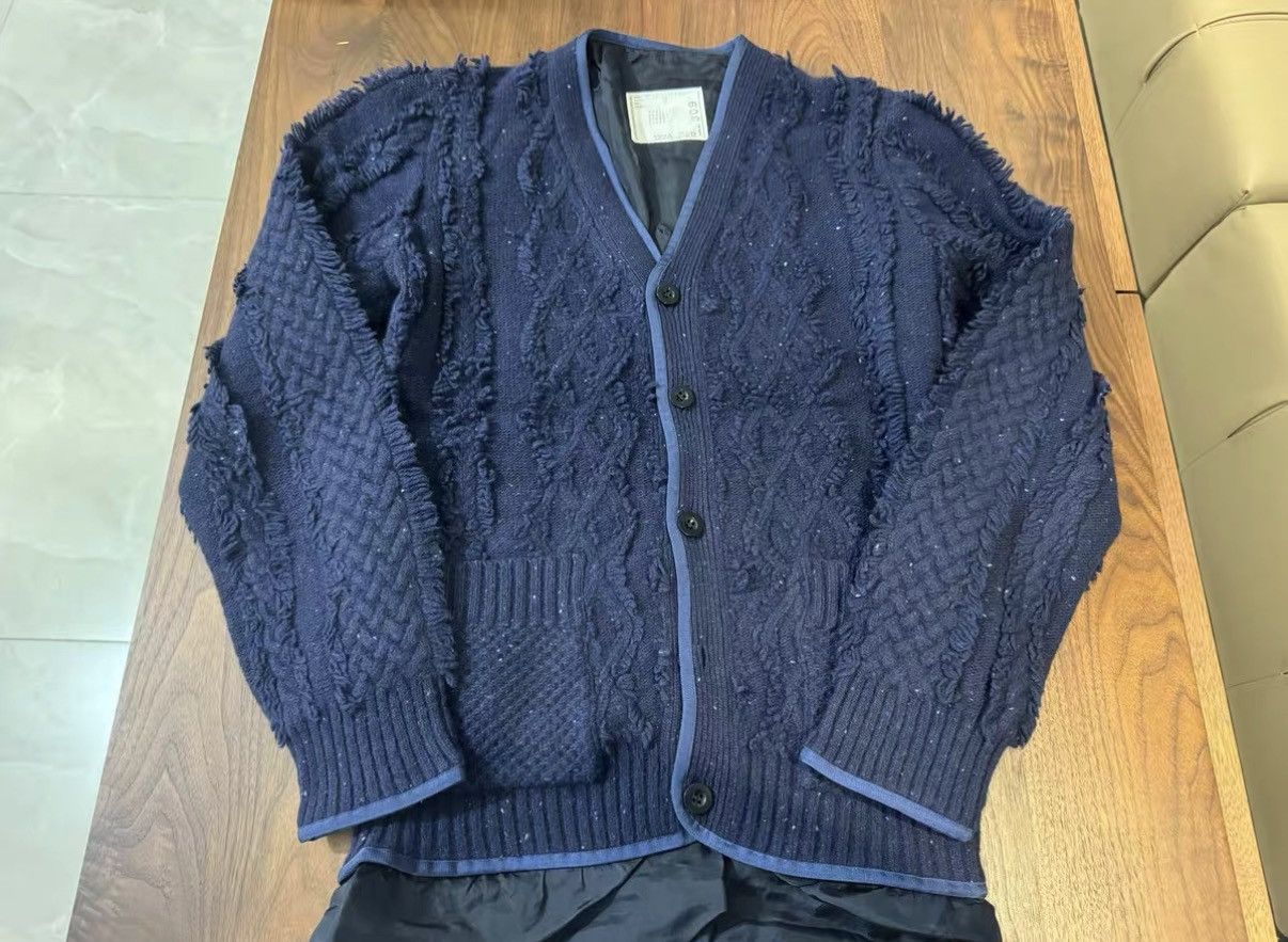 Sacai Sacai Fringed Wool Cardigan J34 Size US XS / EU 42 / 0 - 1 Thumbnail