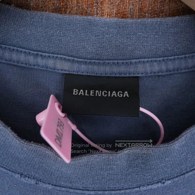 Balenciaga Balenciaga Double B Graffiti Splatter Short Sleeve Blue Size US S / EU 44-46 / 1 - 4 Thumbnail