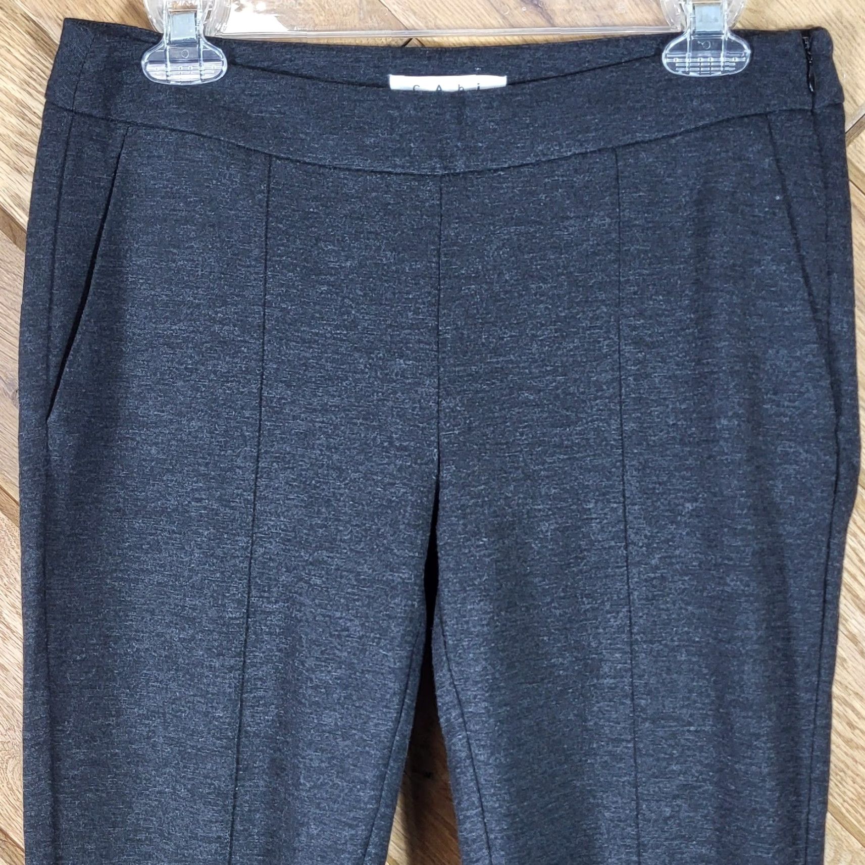 Vintage Cabi Slim Gray Dress Pants Women's Size 4 Nylon Rayon Blend Flat Front Zippered Waist Inseam 28.5” Winter Fall Spring Dressy Formal Pants Mens Womens Size 27" / US 4 / IT 40 - 2 Thumbnail