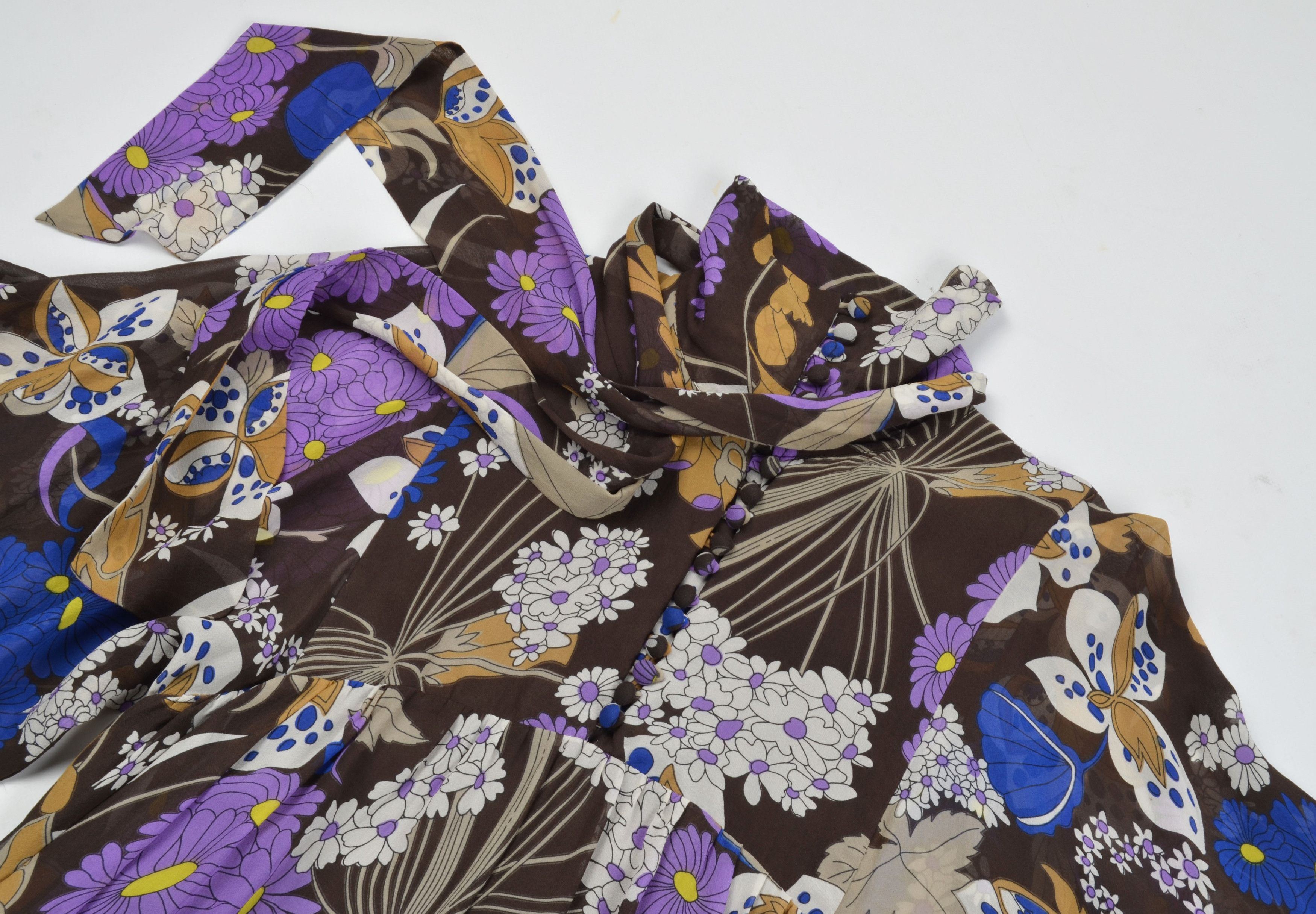 Other NoLita North Little Italy Y2K Fairy Floral Silk Flared Dress Size M / US 6-8 / IT 42-44 - 5 Thumbnail