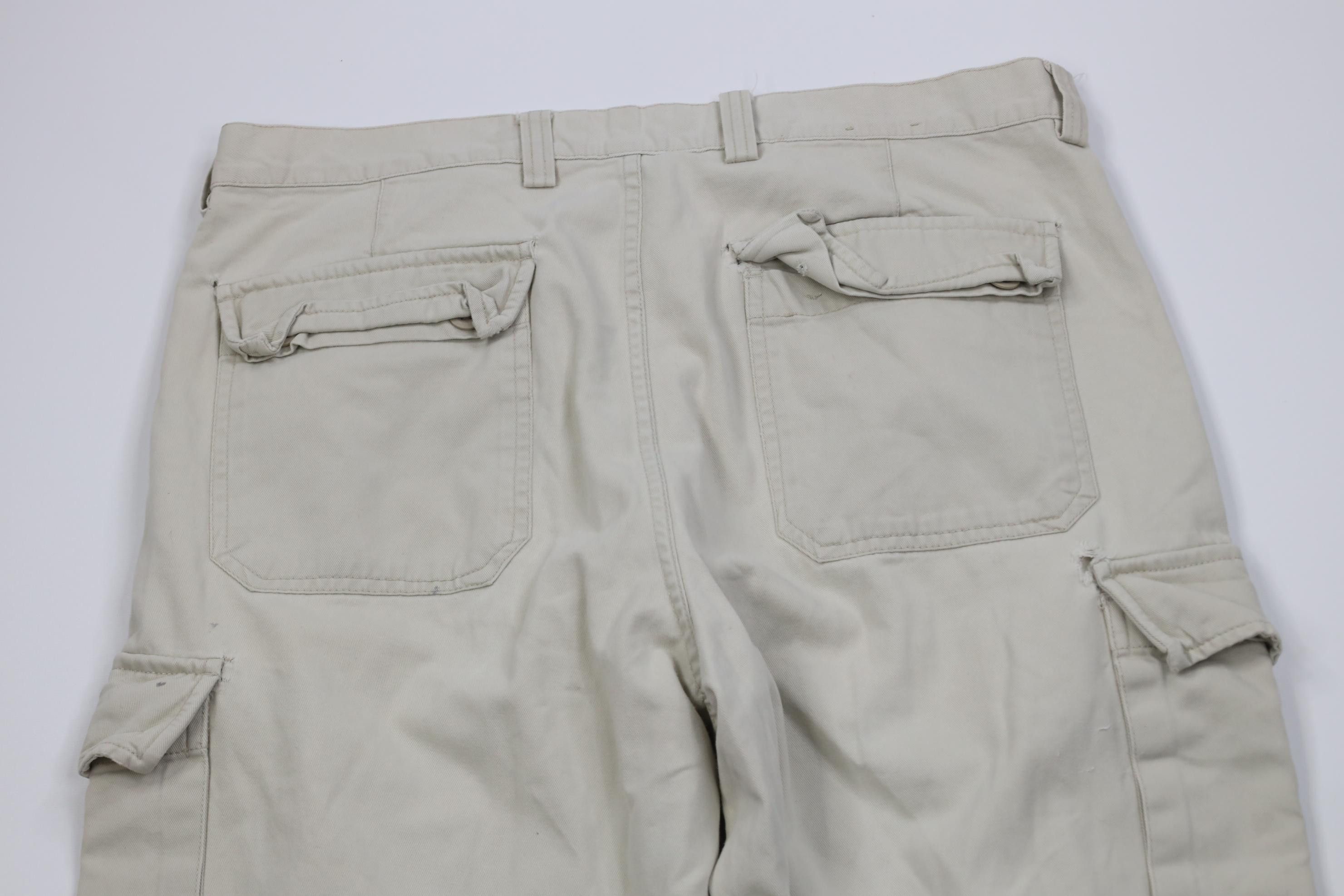 Gap Vintage 90s Y2K Gap Baggy Wide Leg Cargo Pants Stone Cotton Size US 34 / EU 50 - 15 Thumbnail