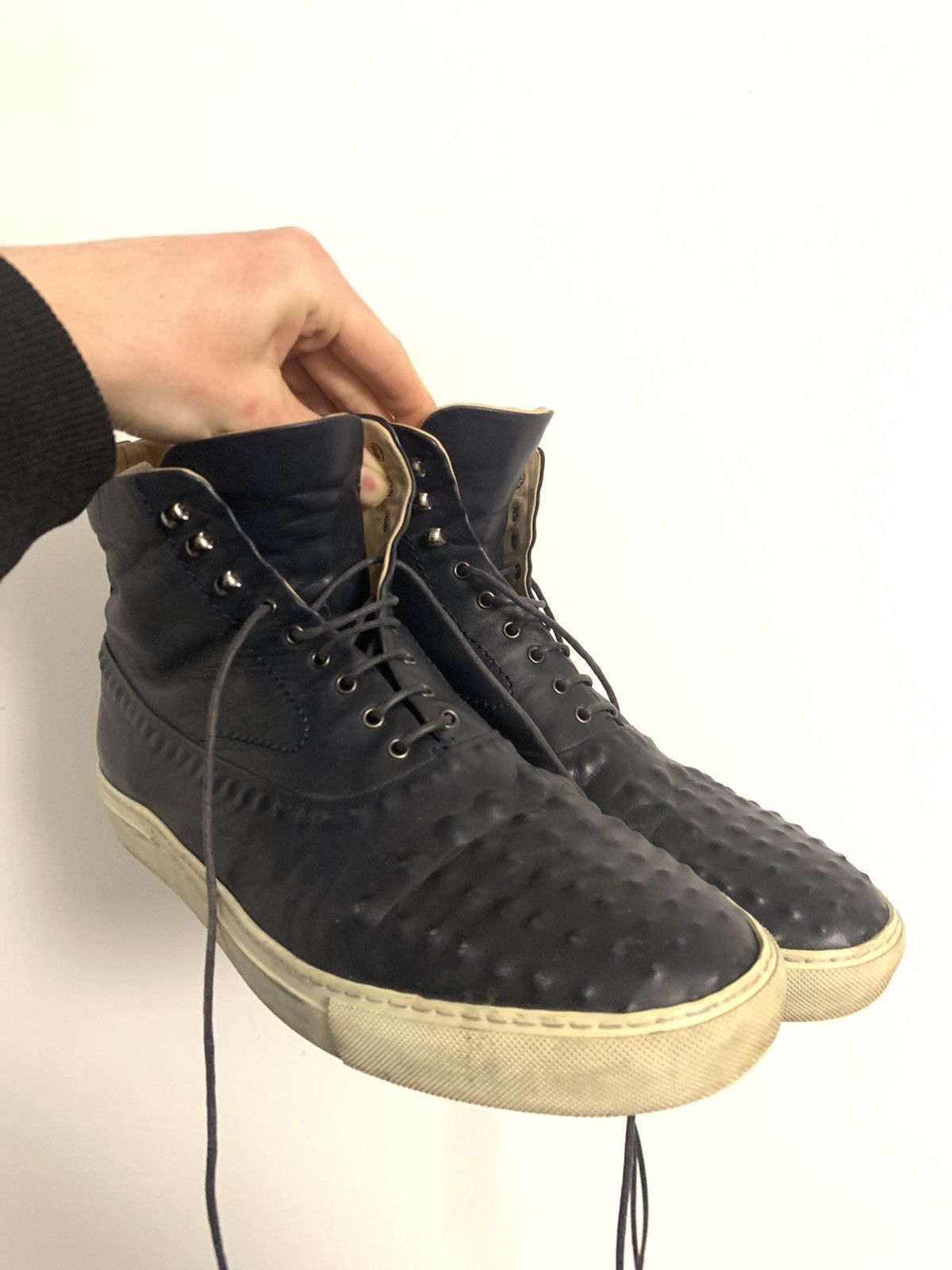 Alexander McQueen Alexander McQueen Harako Leather High-Top Sneakers Size US 12 / EU 45 - 2 Thumbnail