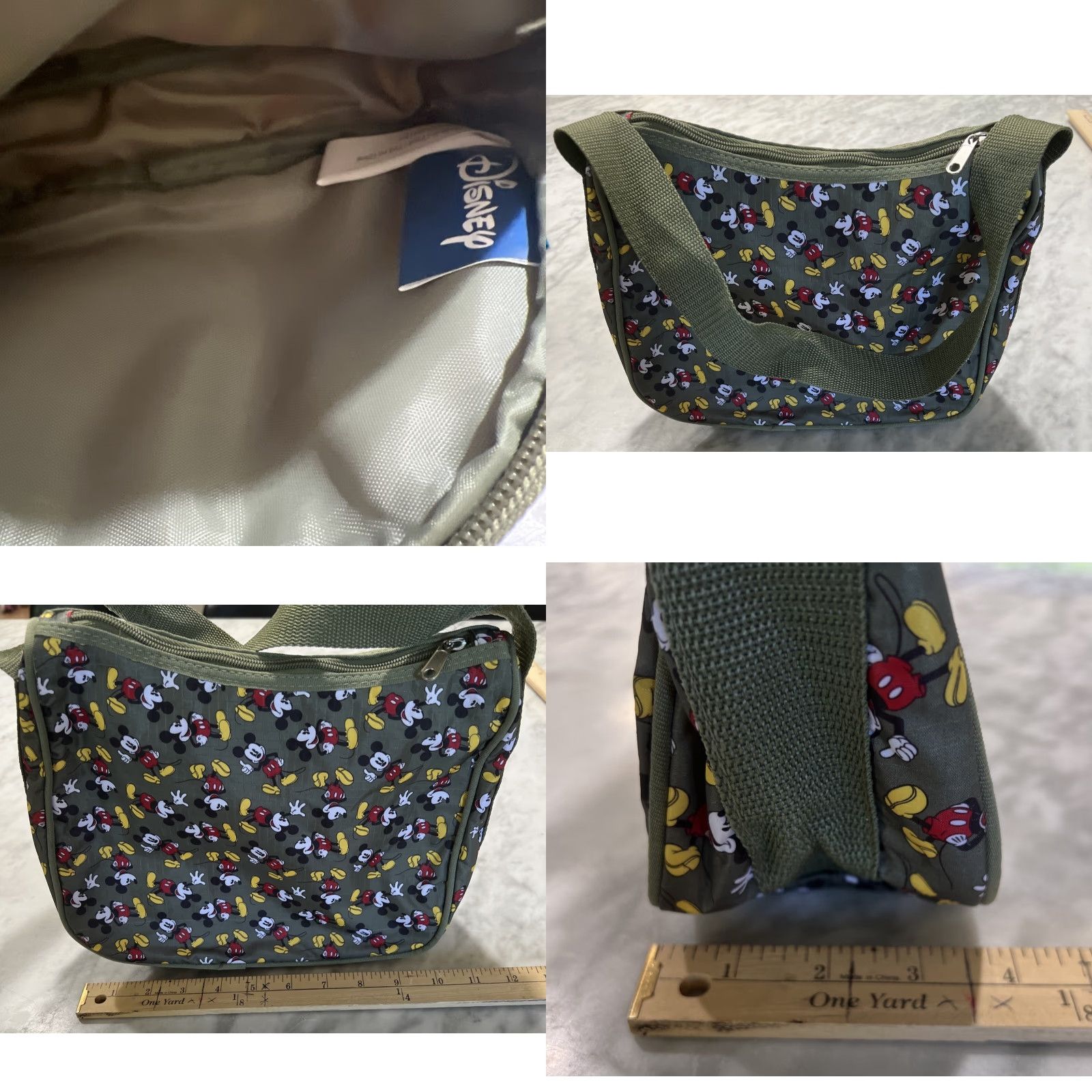 Disney Disney Mickey Mouse Travel Purse With Make Up Bag Pouch Olive Green All Over Size ONE SIZE - 8 Thumbnail