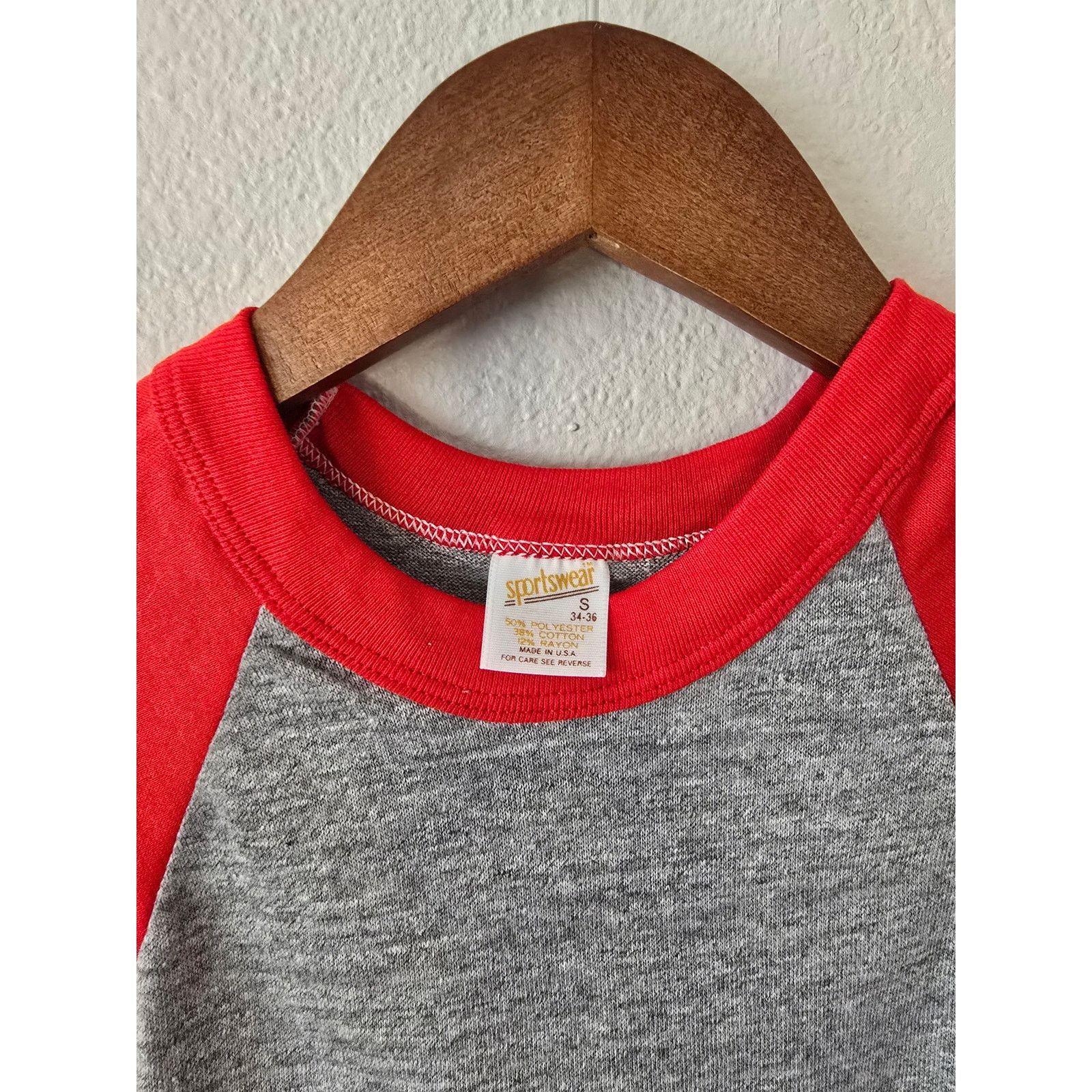 Other 80s Women's Vintage Sportswear Gray Red Crop Top Tee Women S Size S / US 4 / IT 40 - 5 Thumbnail