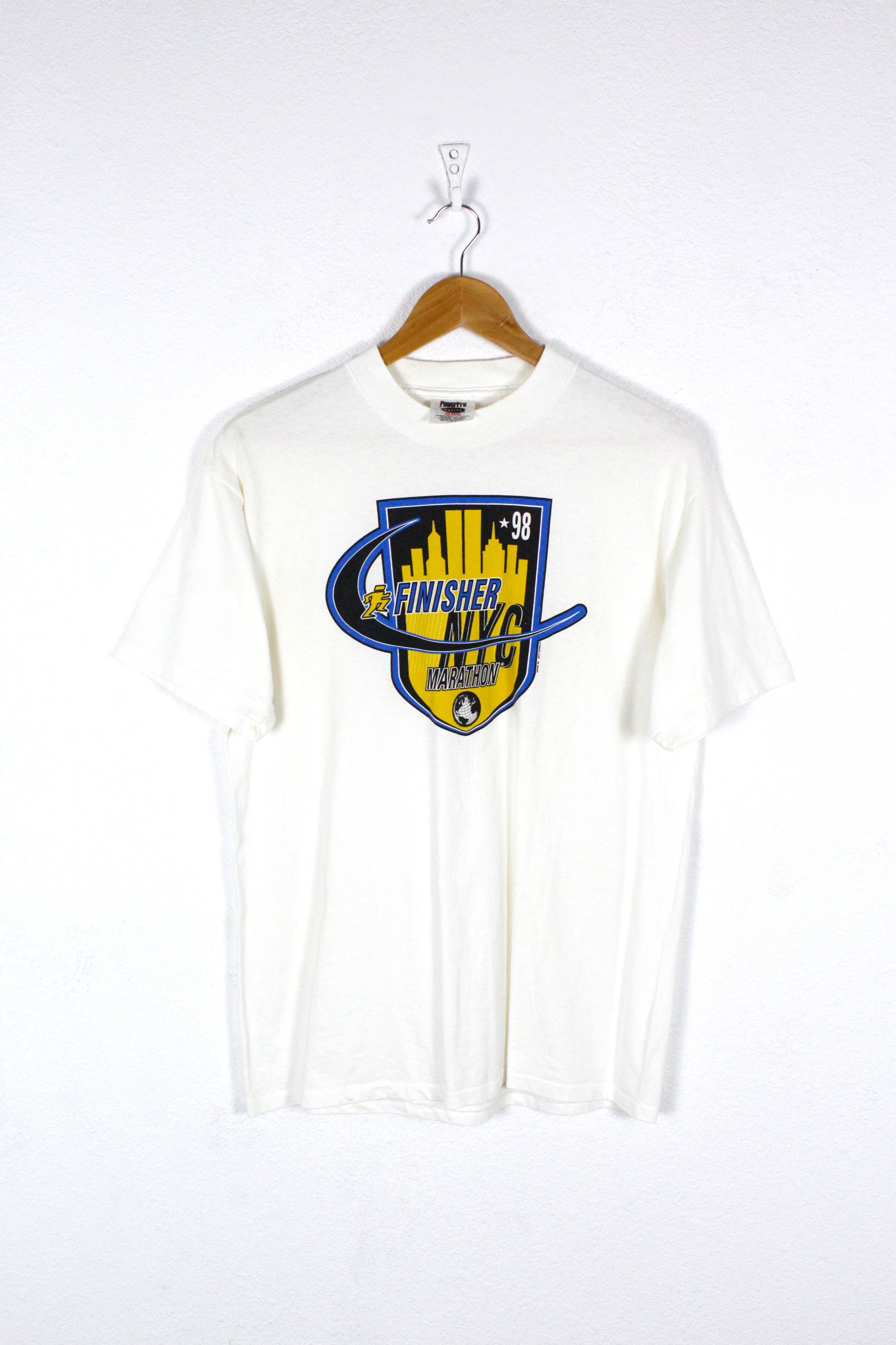 Vintage 90s Vintage NYC Marathon Finisher T-Shirt Tee 1998 Size US L / EU 52-54 / 3 - 1 Thumbnail