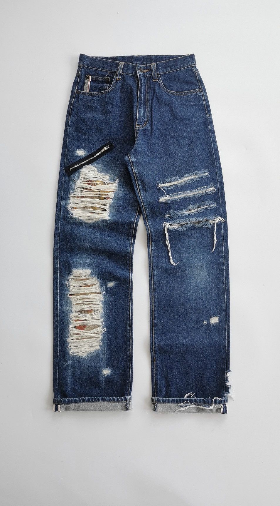Kapital Back & Forth Selvedge Distressed Ripped Reworked Patch Jeans Size US 28 / EU 44 - 2 Thumbnail