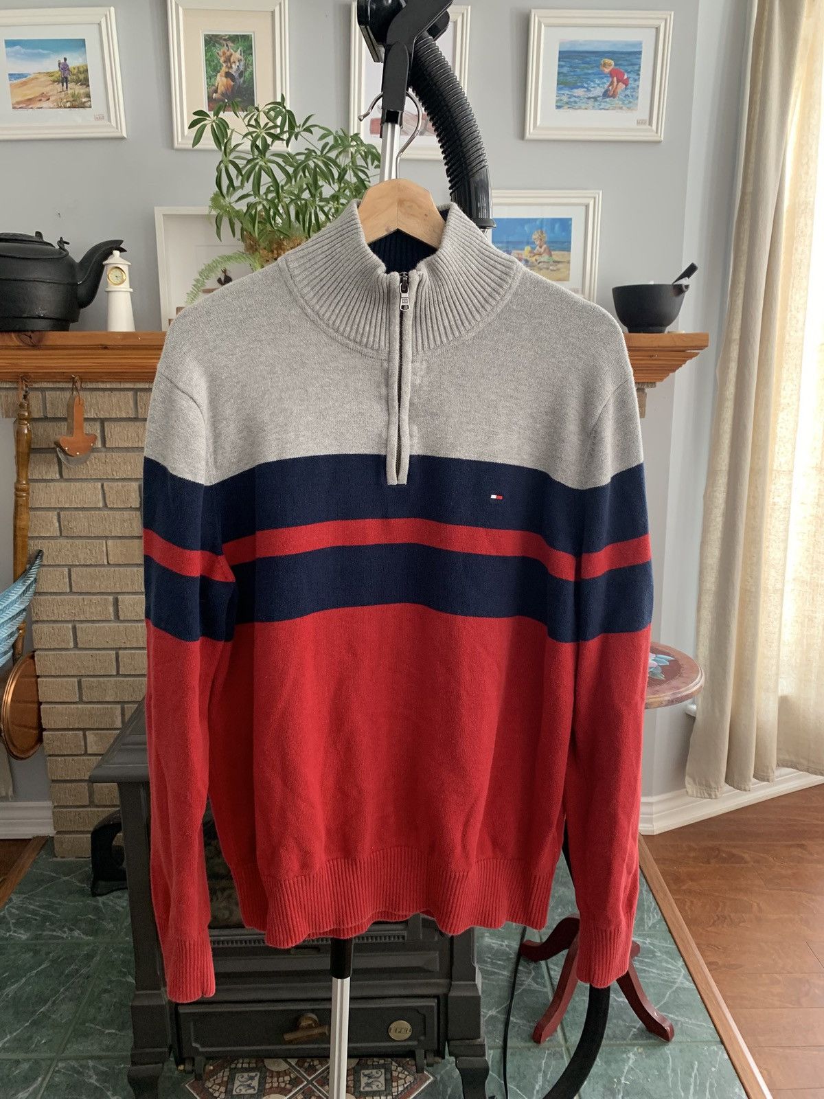 Tommy Hilfiger Tommy Hilfiger Quarter Zip Sweater Size US L / EU 52-54 / 3 - 1 Thumbnail