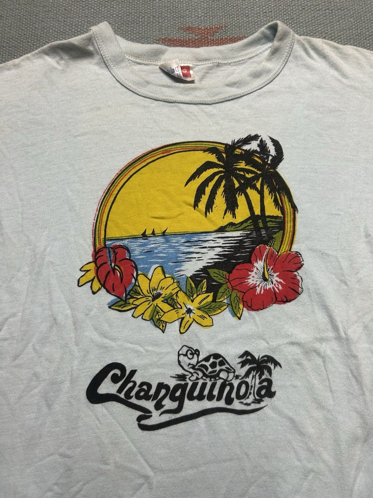 Vintage Vtg 70s t shirt Changuinola Panama Caribbean tropical Medium Size US M / EU 48-50 / 2 - 2 Thumbnail
