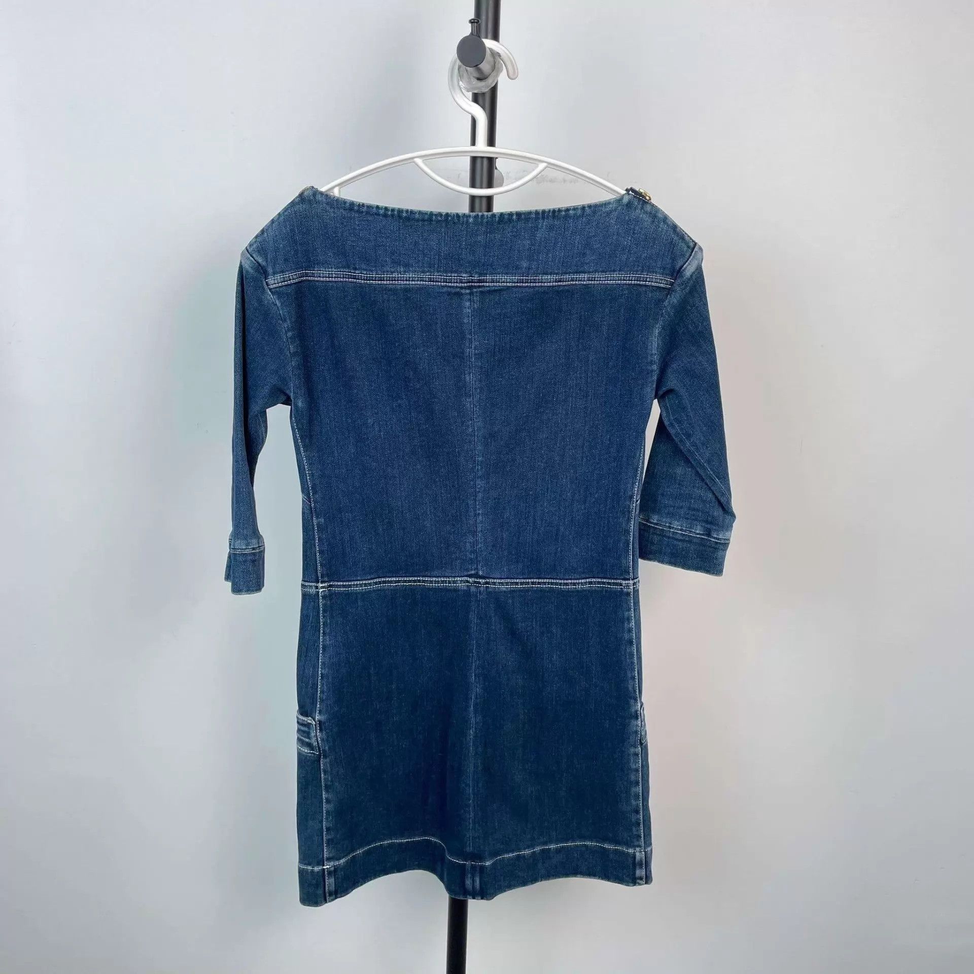 Louis Vuitton LV Women's Denim Dress 34 Blue Grade A Size XS / US 0-2 / IT 36-38 - 2 Thumbnail