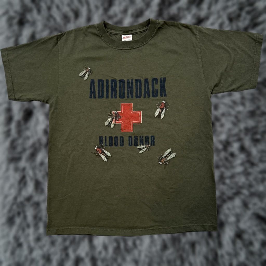 Anvil VINTAGE is not applicable; use original rules. Title: Anvil Shirt Mens Medium Green Adirondack Blood Donor Mosquito Graphic Tee Size US M / EU 48-50 / 2 - 1 Thumbnail