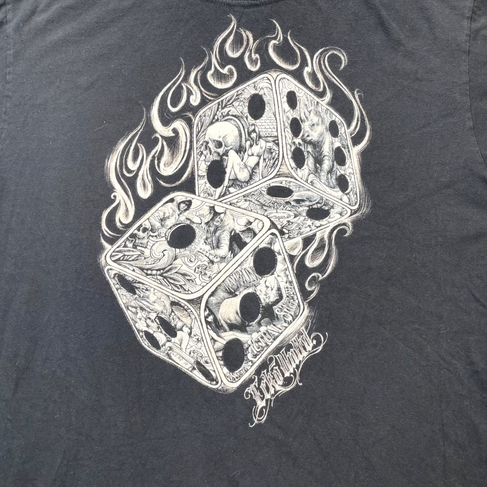 Ecko Unltd. VINTAGE Ecko Unltd. Shirt Mens 2XL Black Graphic Print Crew Neck Short Sleeve Hip Hop Baggy Streetwear Flames Dice Pattern Logo T-Shirt Size US XXL / EU 58 / 5 - 2 Thumbnail