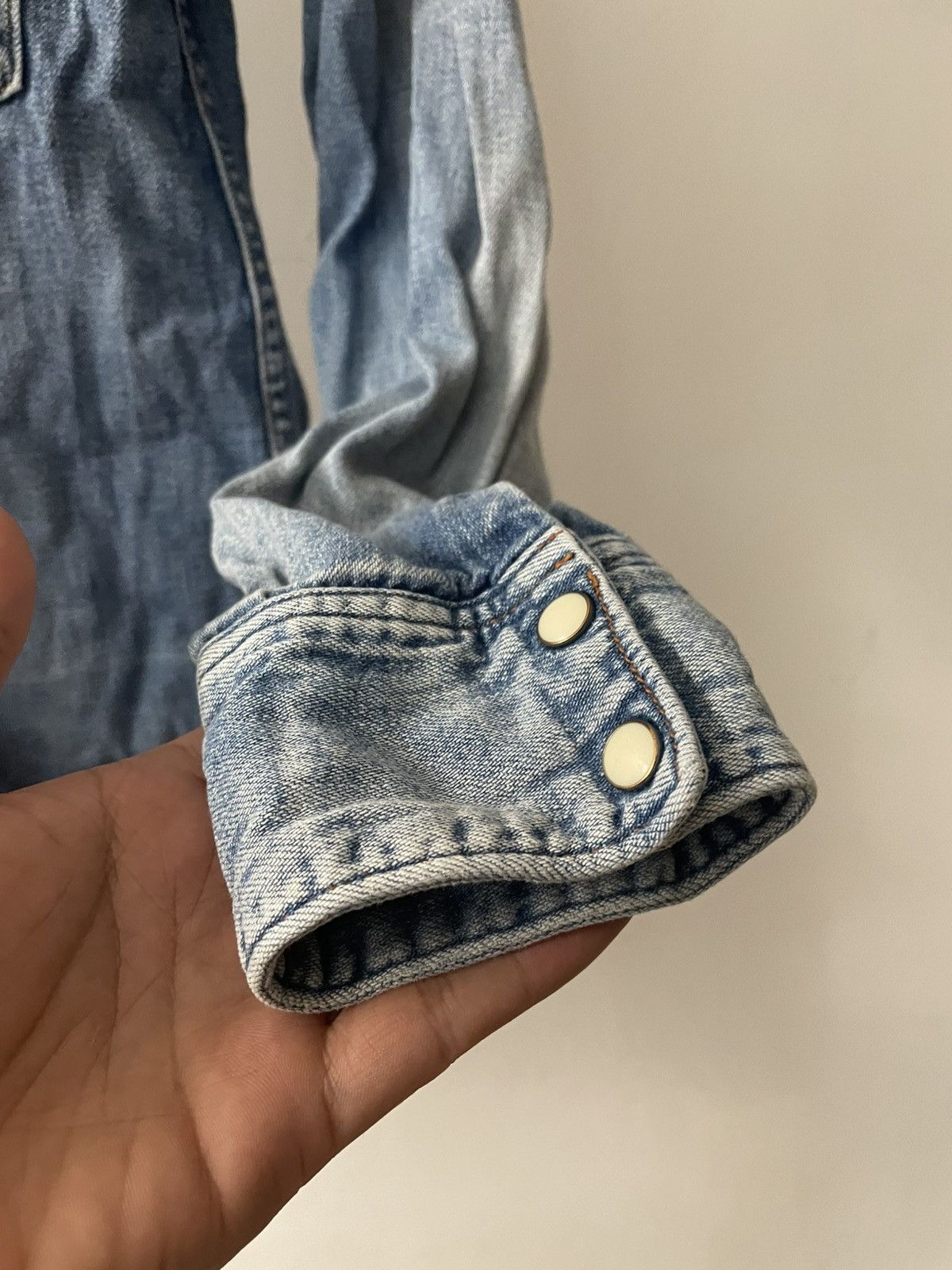 Blue Blue Japan × Japanese Brand Blue Blue Japan Stone Western Snap Button L/S Shirt Size US S / EU 44-46 / 1 - 4 Thumbnail