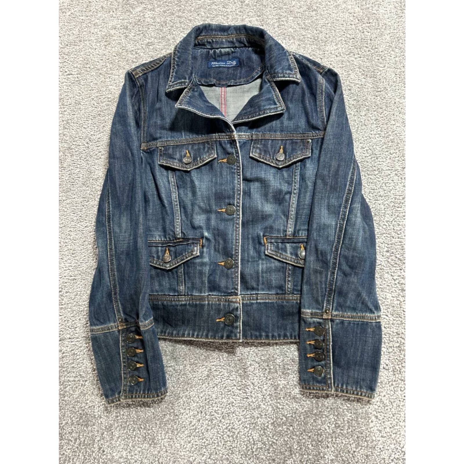 Massimo Dutti Massimo Dutti Trucker Jacket Womens 2 Blue Denim Double Vented Size XS / US 0-2 / IT 36-38 - 2 Thumbnail