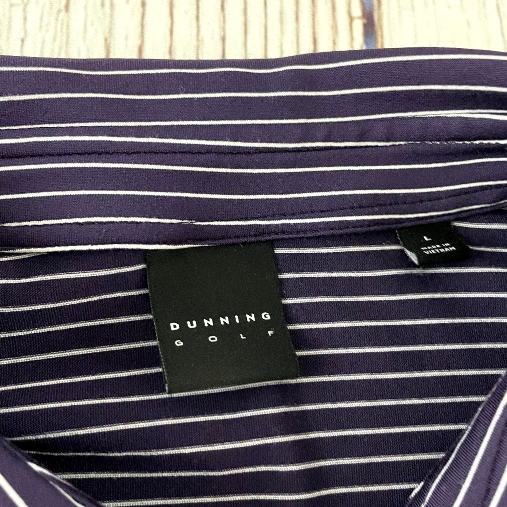 Vintage Dunning Striped Short Sleeve Polo Shirt Mens Large Purple Shirt Size US L / EU 52-54 / 3 - 2 Thumbnail