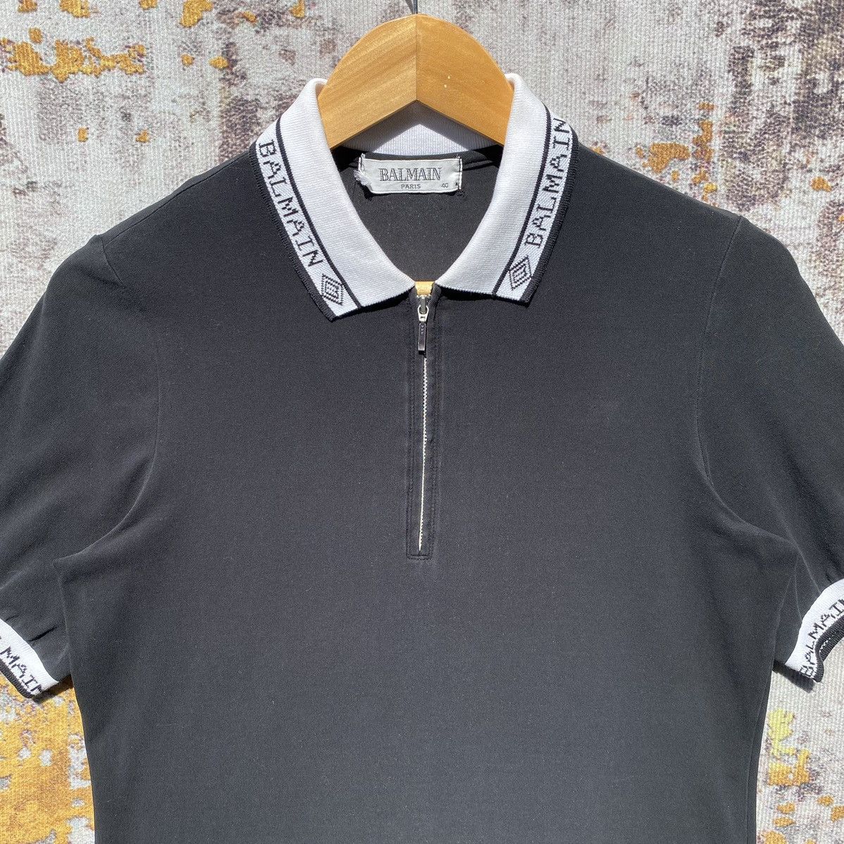 Balmain Vintage Balmain Paris Polos Half Zip Shirt Balmain SunFaded Size US S / EU 44-46 / 1 - 7 Thumbnail