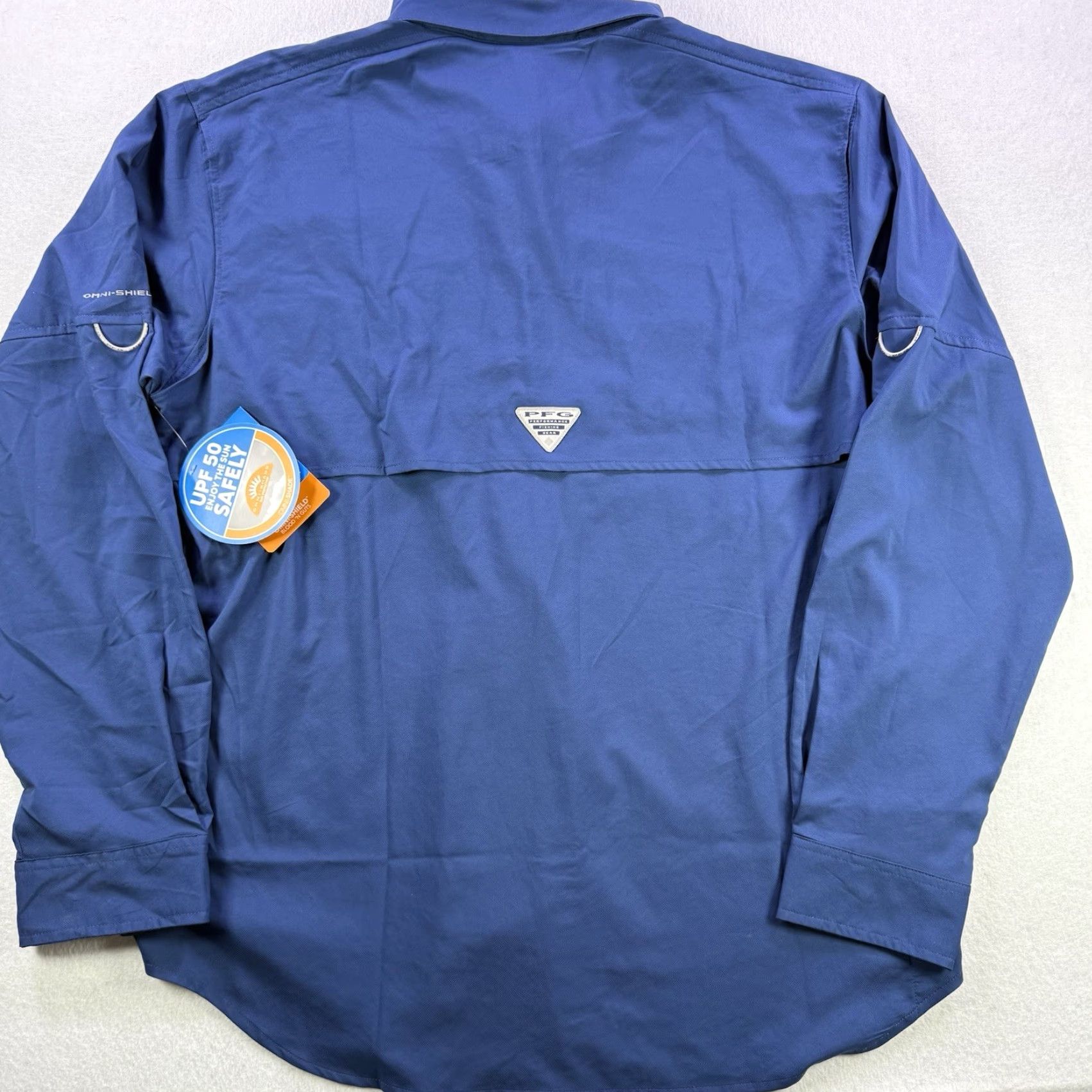 Vintage Columbia PFG Blood and Guts IV Woven Long Sleeve Shirt Blue Omni-Shield LG Mens Regular Button-Up Collared Short Sleeve? Size US L / EU 52-54 / 3 - 2 Thumbnail