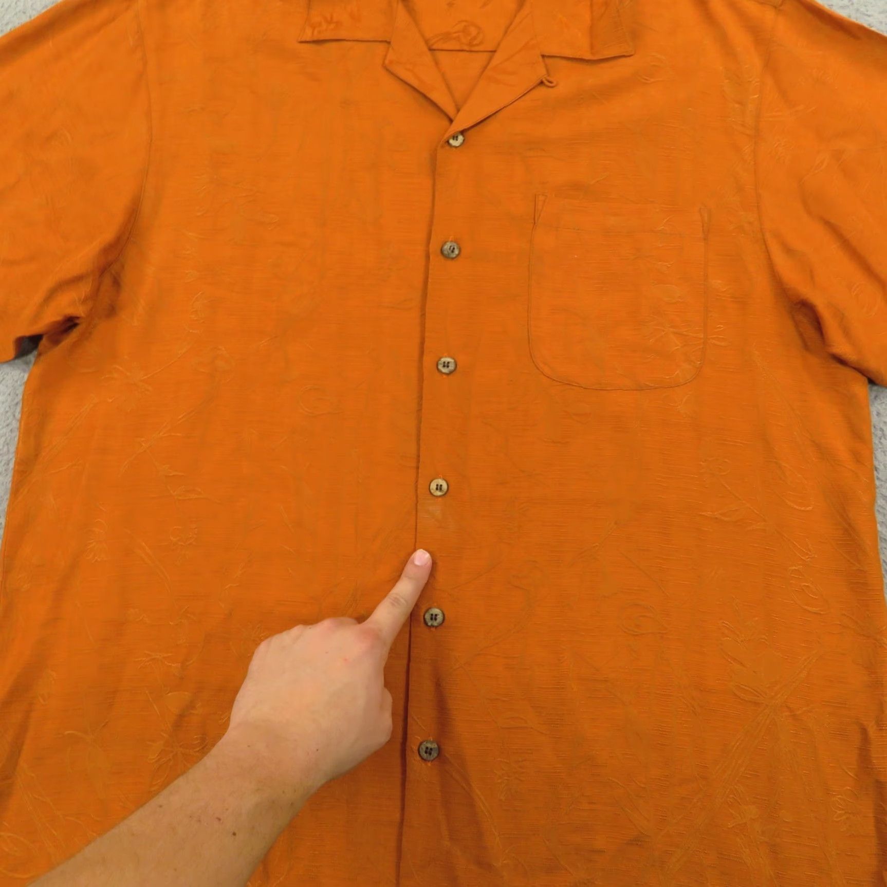 Tommy Bahama Tommy Bahama Silk Shirt XL Men Embroidered Jacquard Hawaiian Marlin Golf Button-Up Short Sleeve Size US XL / EU 56 / 4 - 5 Thumbnail