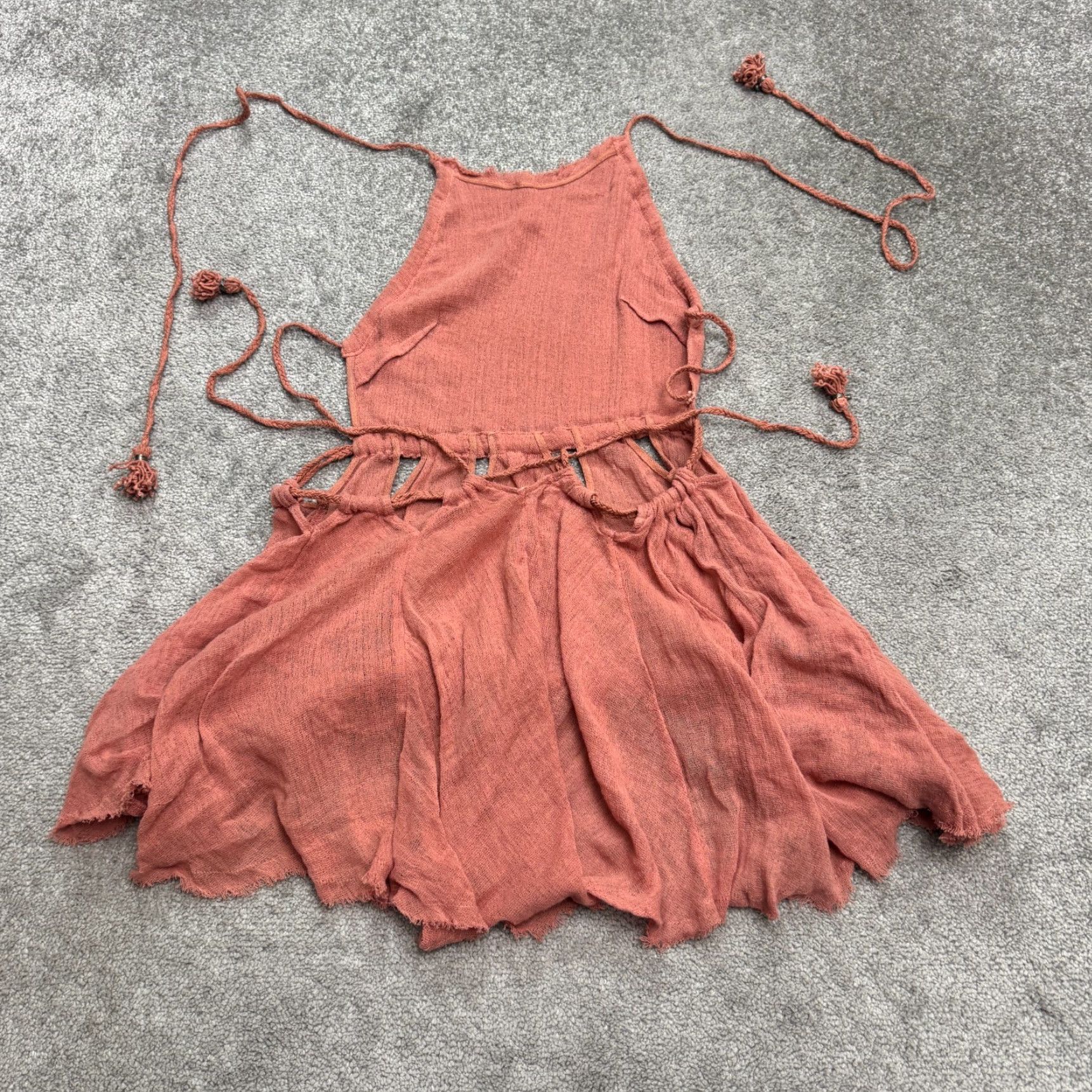 linen mini dress free people Beachside Cotton-Linen Mini Dress by free-est at Free People in Pink, Size: L