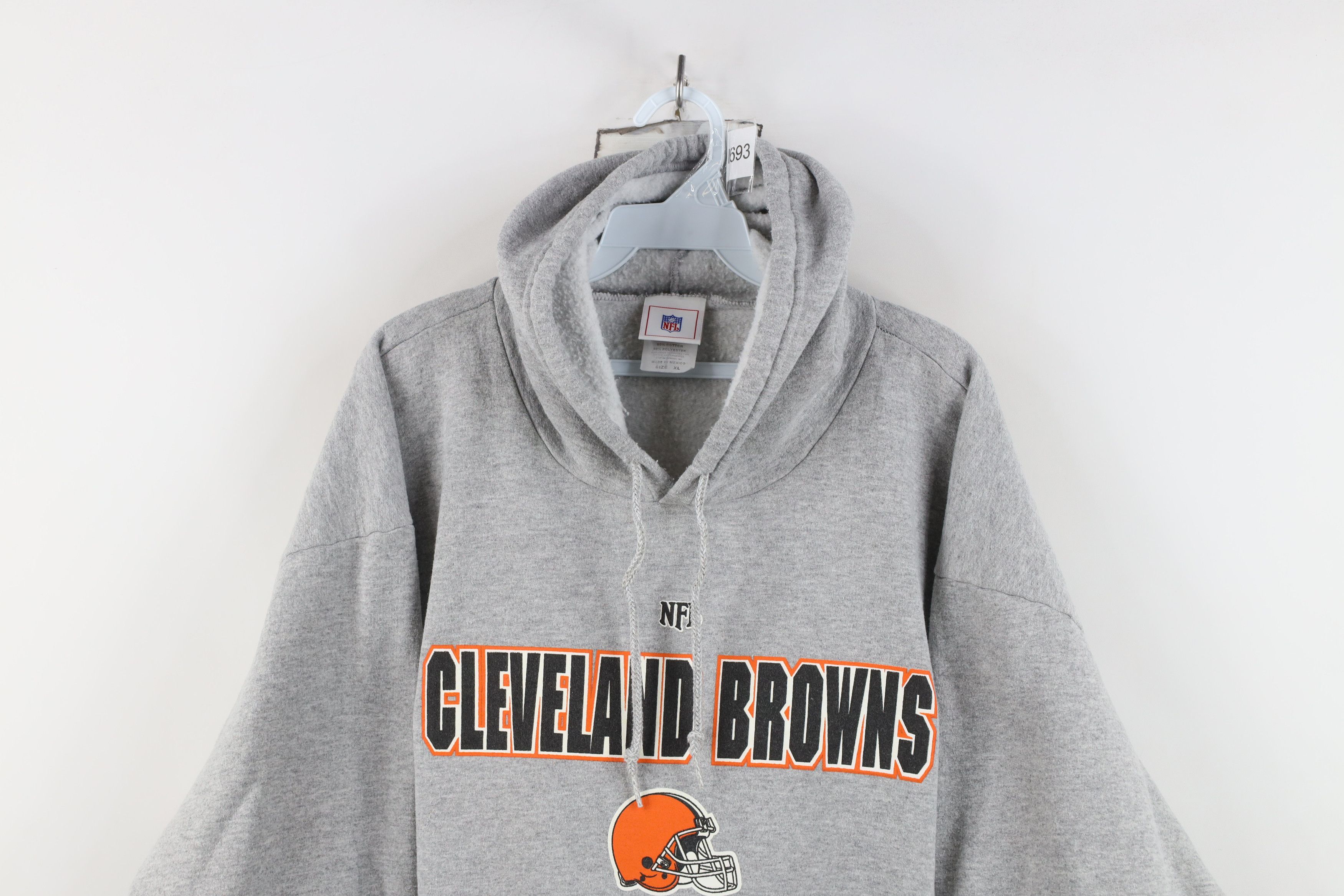 Vintage Vintage NFL Cleveland Browns Football Hoodie Sweatshirt Gray Size US XL / EU 56 / 4 - 2 Thumbnail