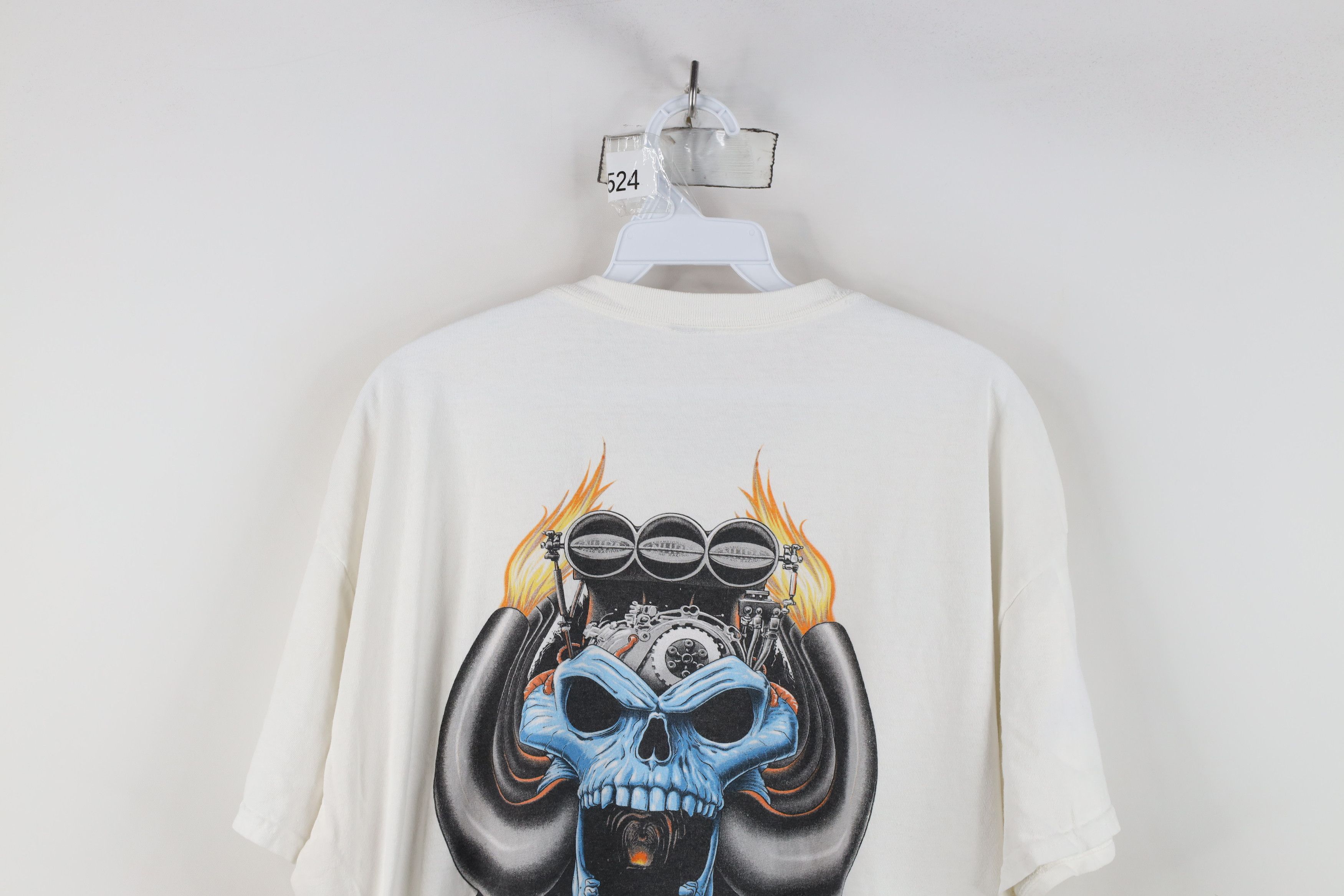 Vintage Vintage 90s Y2K NHRA Drag Racing Nitro Power Skull T-Shirt Size US XL / EU 56 / 4 - 12 Thumbnail