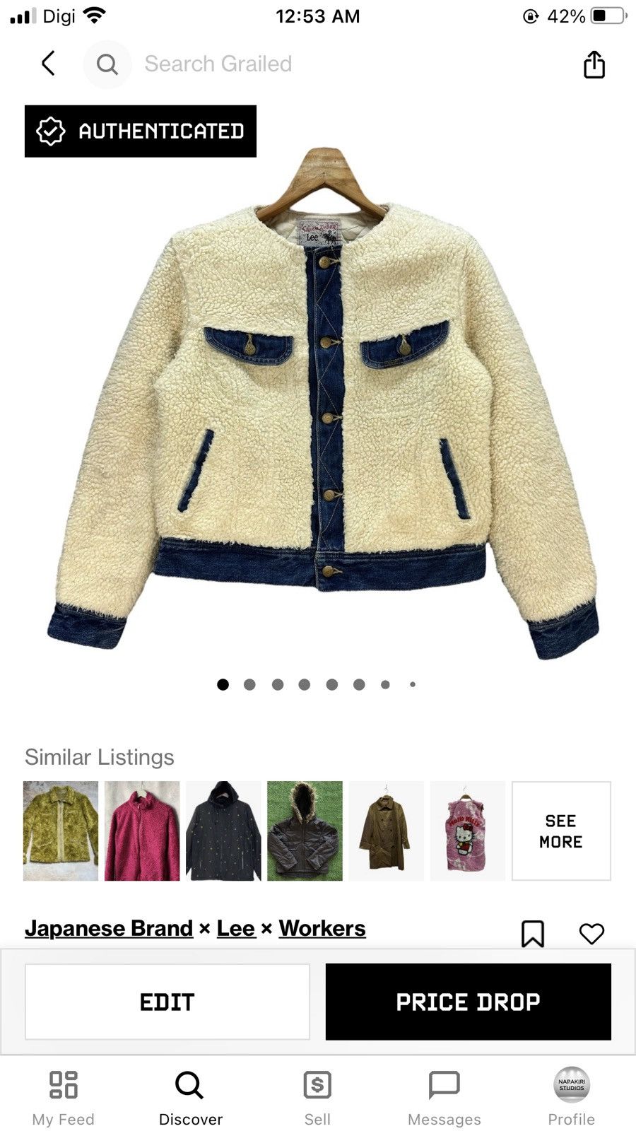 Lee Lee X E Hyphen World Gallery Sherpa Denim Jacket #A27-0628 Size M / US 6-8 / IT 42-44 - 13 Thumbnail