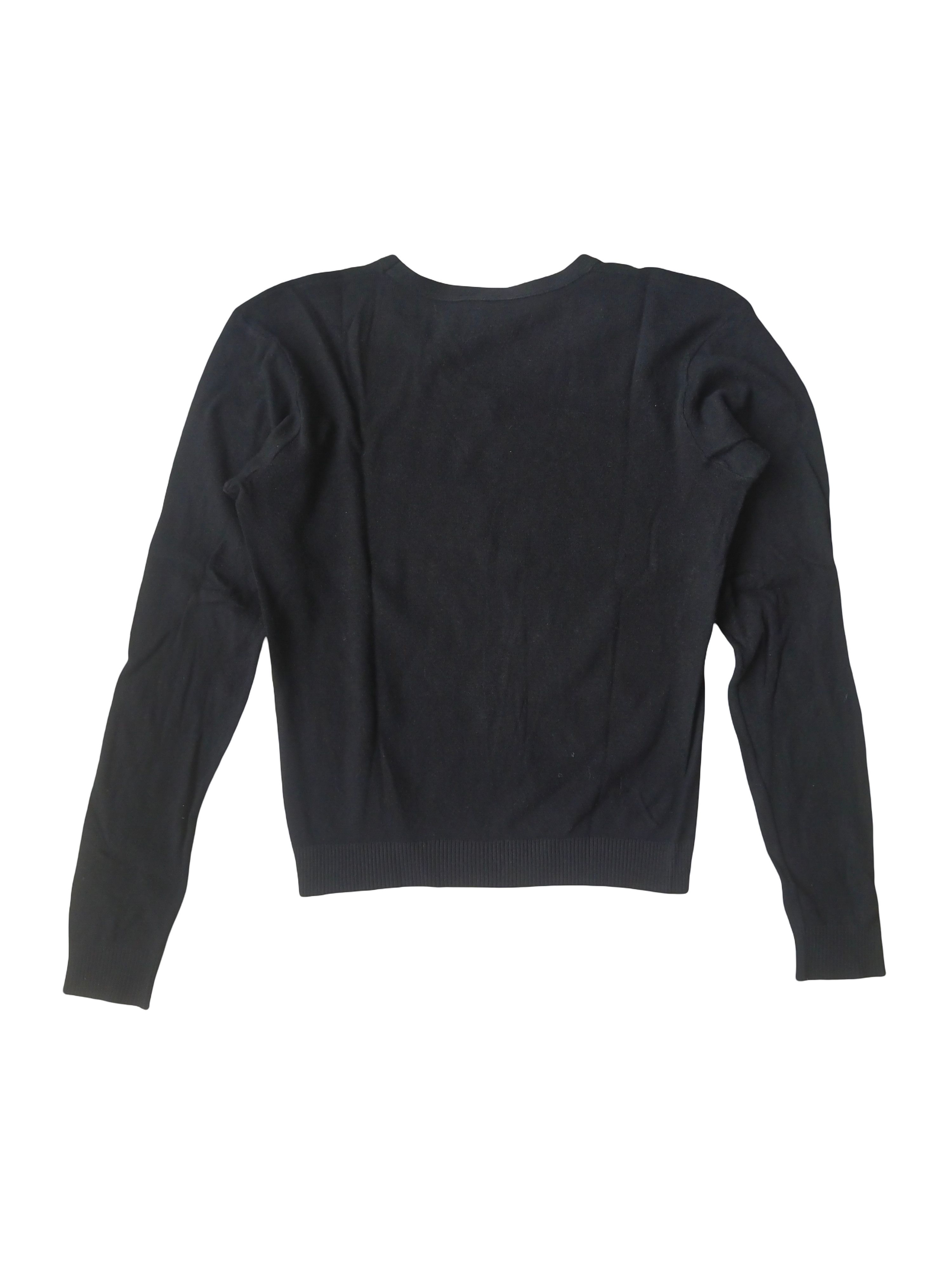 agnes b. agnès b. Paris Minimalist Black V-Neck Knit Top Size S / US 4 / IT 40 - 3 Thumbnail