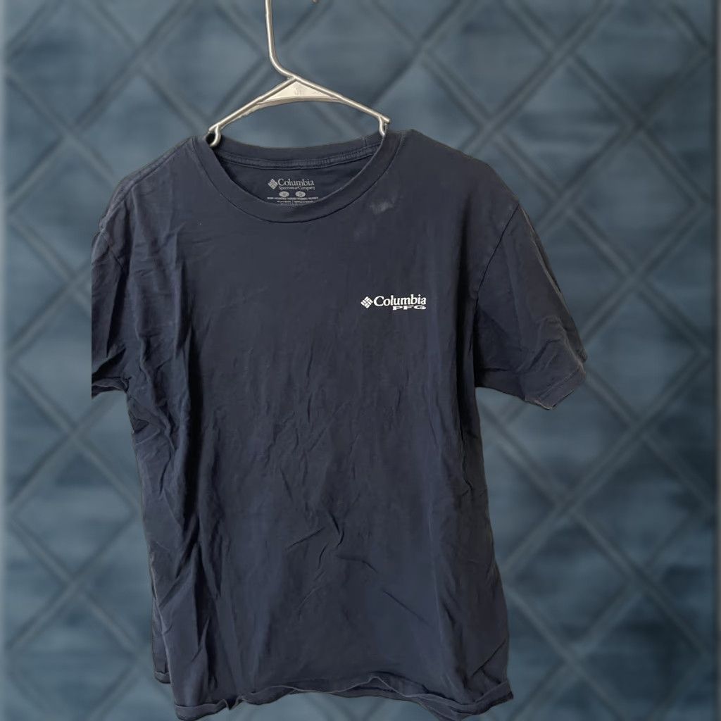 Logo 7 Columbia Pfg Logo Tee T Shirt Mens Large Navy Blue Graphic Crew Neck Short Sleeve Size US L / EU 52-54 / 3 - 1 Thumbnail