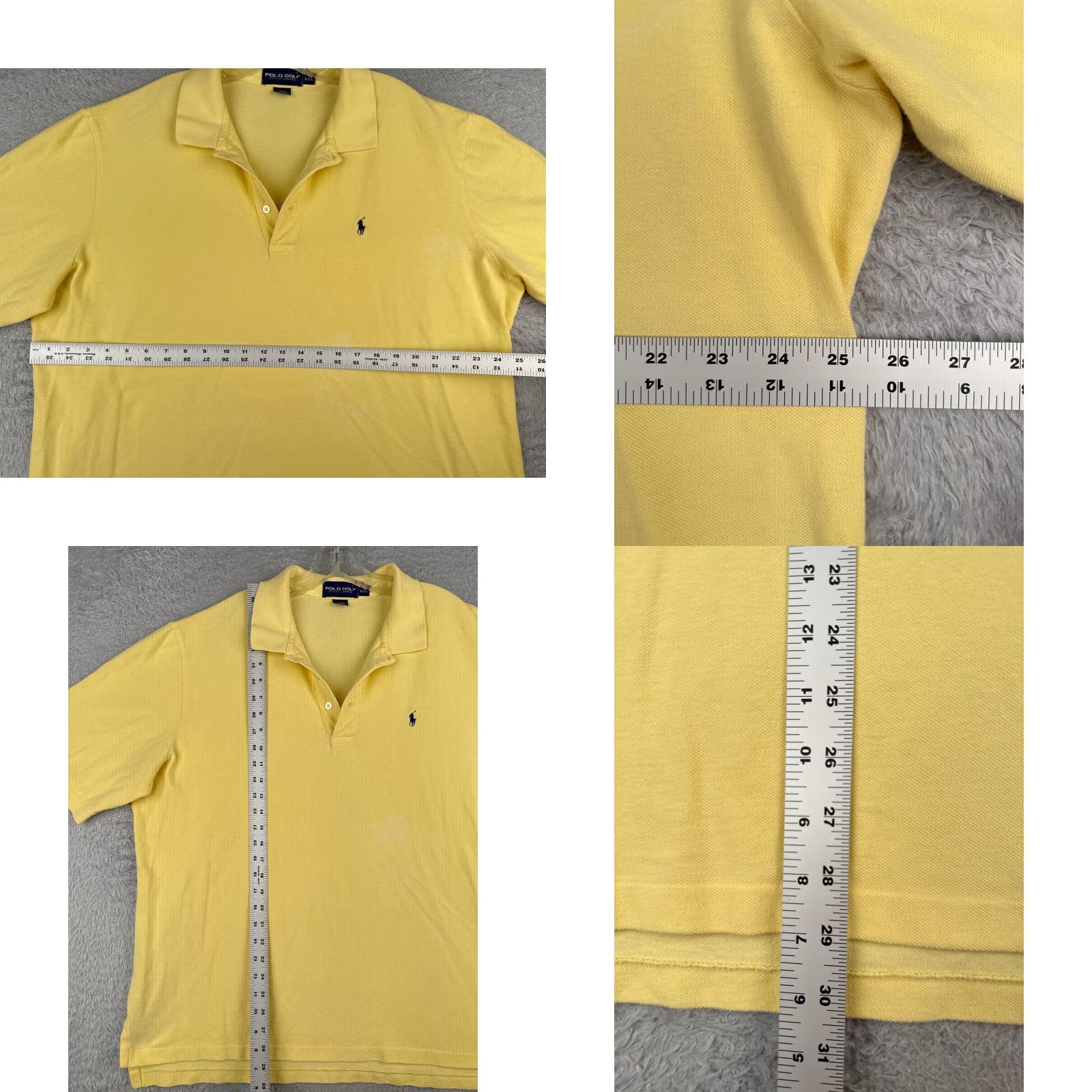 Ralph Lauren VINTAGE Polo Golf Shirt Men 2XL Yellow Short Sleeve Cotton Golfer READ Size US XXL / EU 58 / 5 - 8 Thumbnail