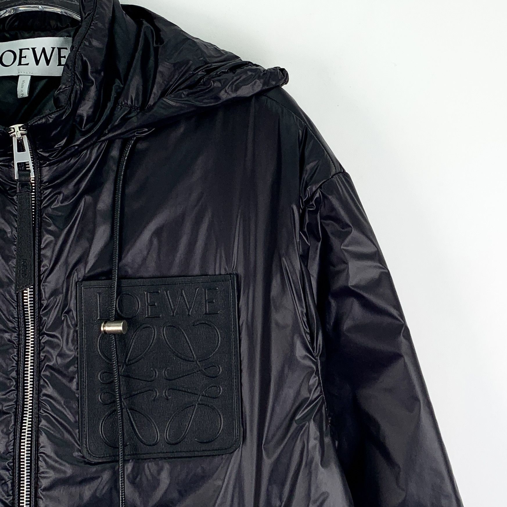 Loewe Loewe Logo Leather Patch Hoodie Jacket Black (46) Size US S / EU 44-46 / 1 - 3 Thumbnail