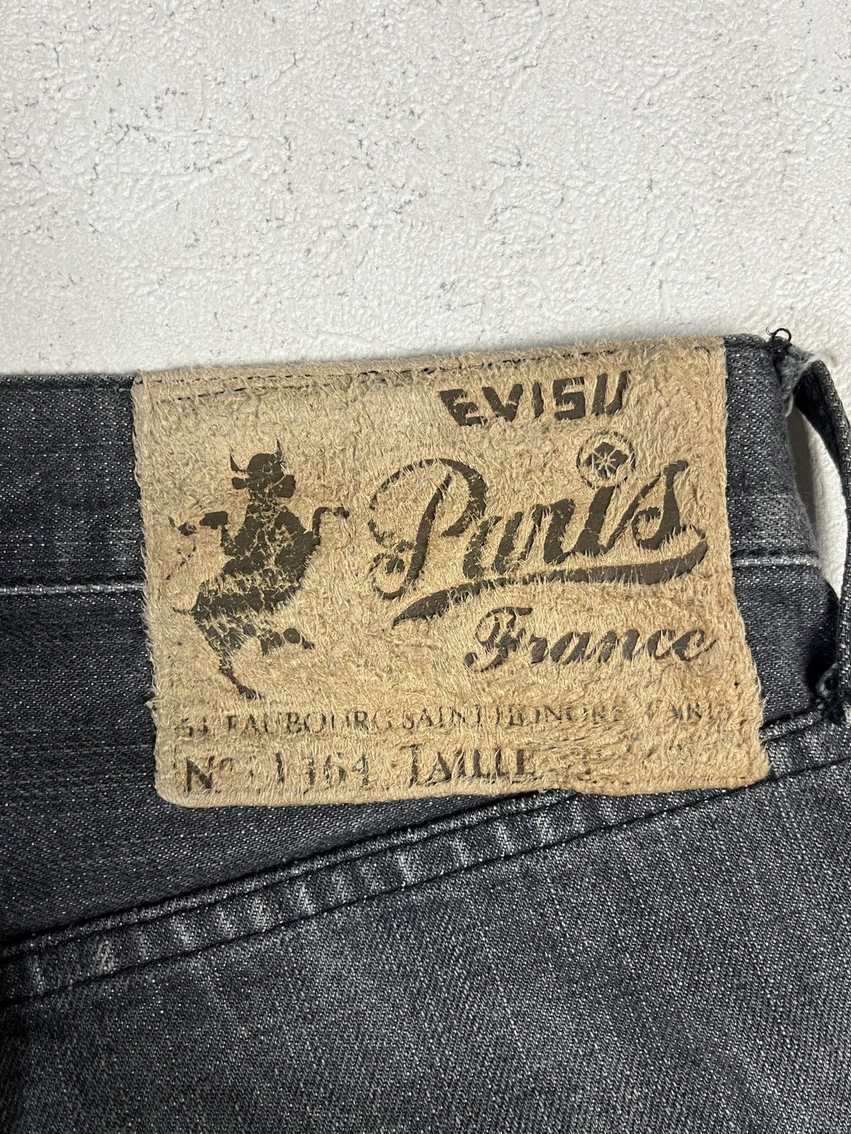 Evisu Paris Seagull Black Washed Jeans