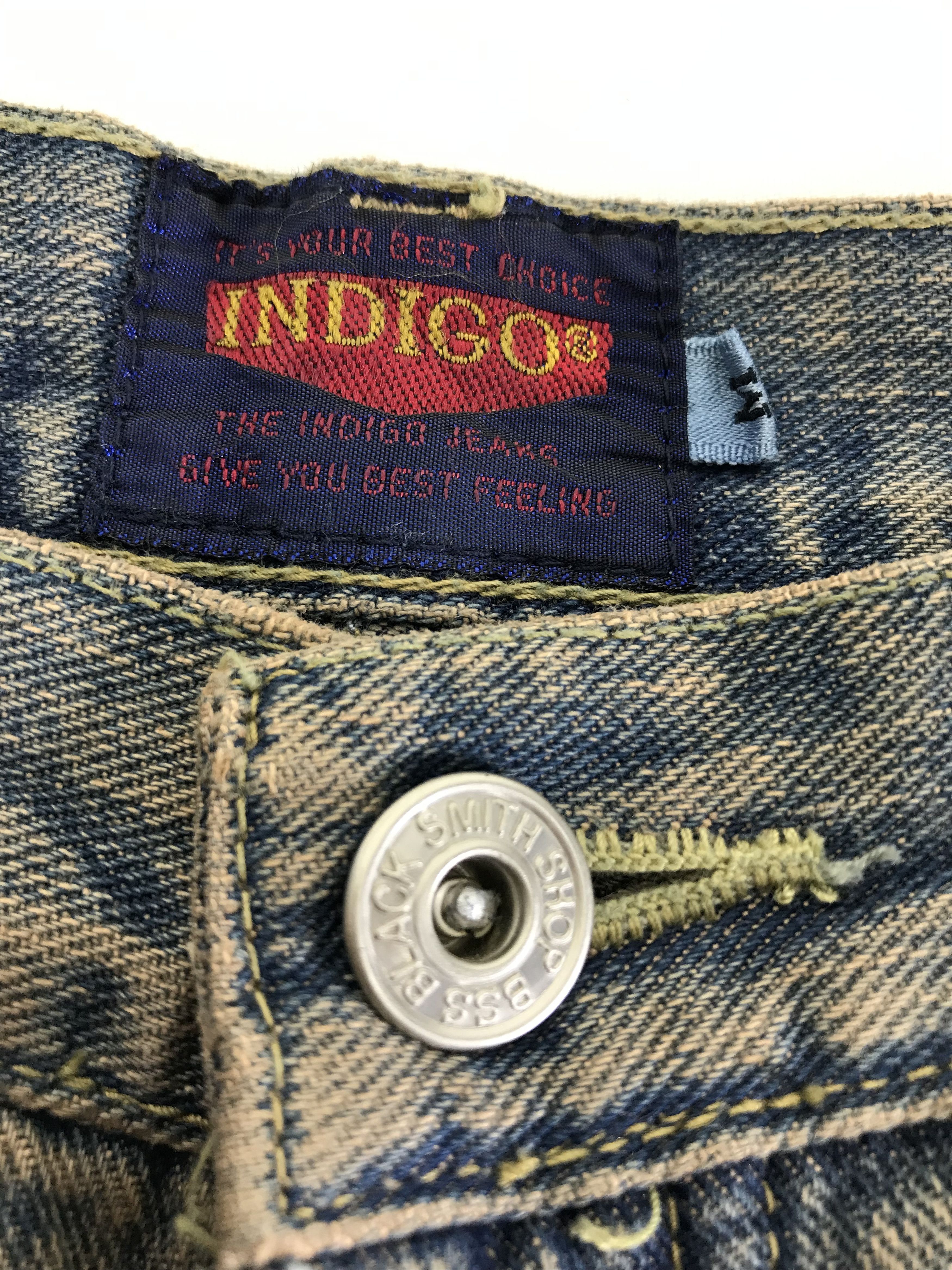 Indigo Vintage Indigo Mud Wash Button Leg Flare Jeans Size 25" / US 0 / IT 36 - 14 Thumbnail