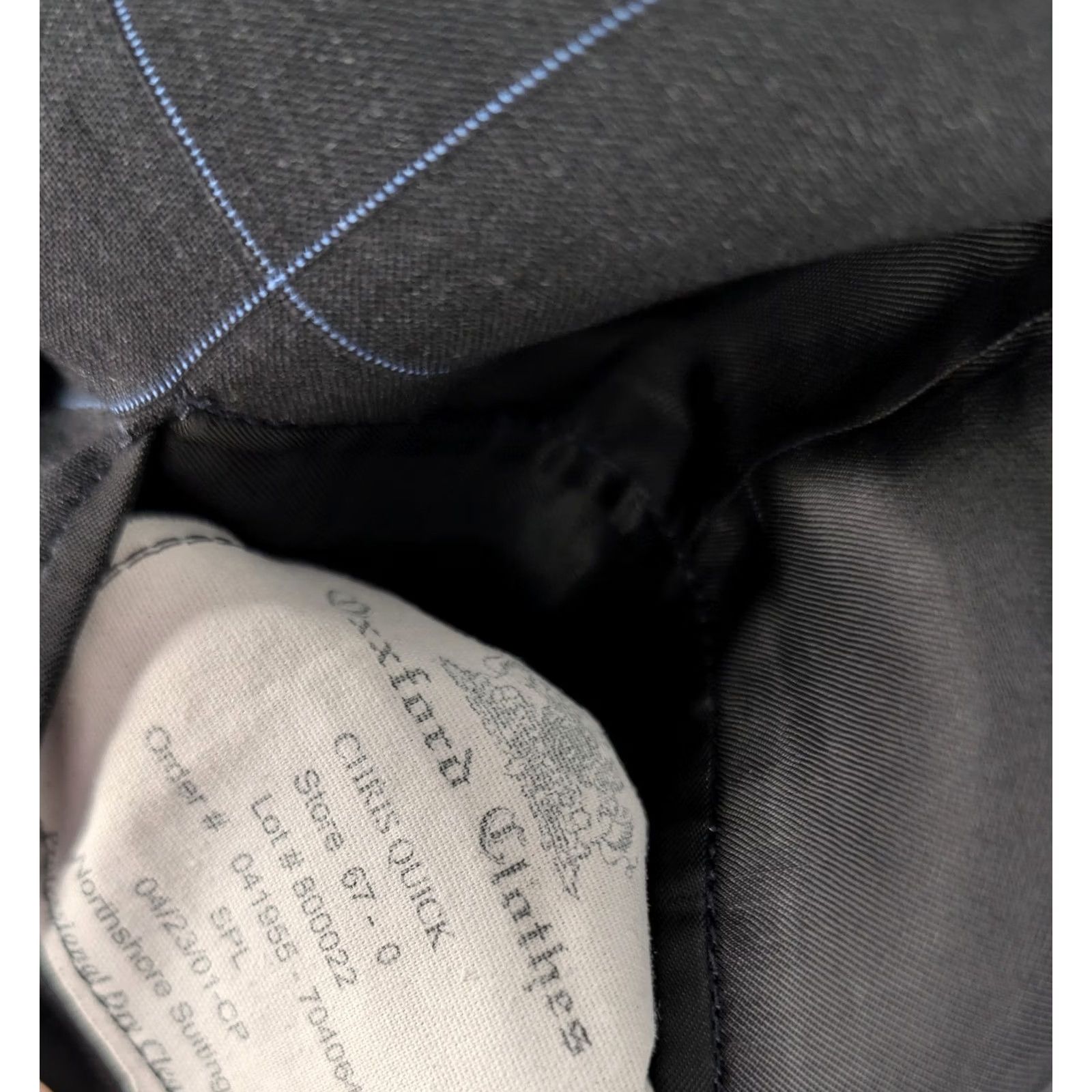 Vintage VINTAGE Oxxford Blazer Shirt 42 Charcoal Blue Windowpane Plaid Sport Coat Mens 42 USA Vintage 2001 Size 42R - 5 Thumbnail