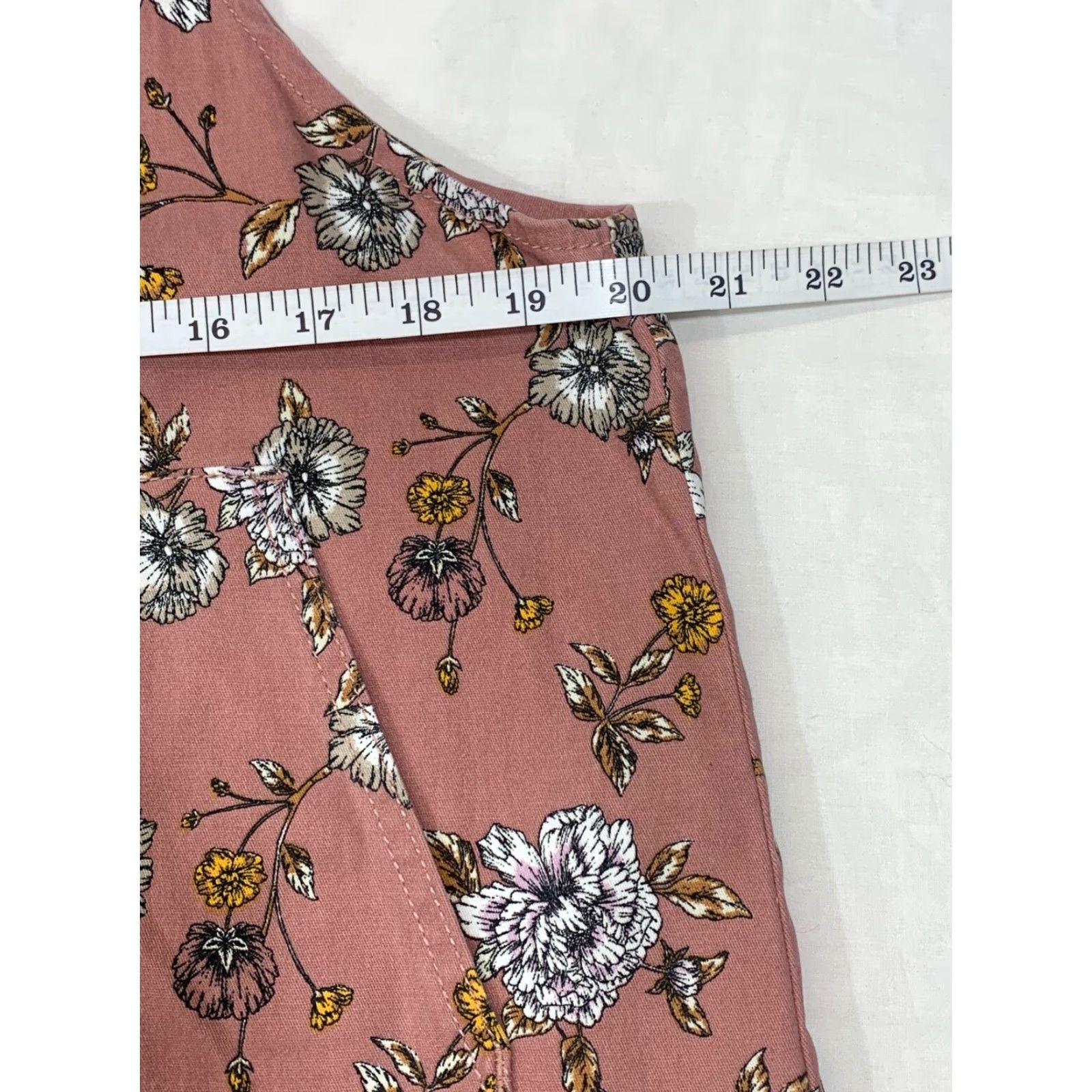 Vintage TinselTown Pink Floral Overalls Dress XL Women Casual Party/Cocktail Workwear Knee Length Sleeveless Pullover Cotton Blend Vintage No Size 40" / US 18 - 7 Thumbnail