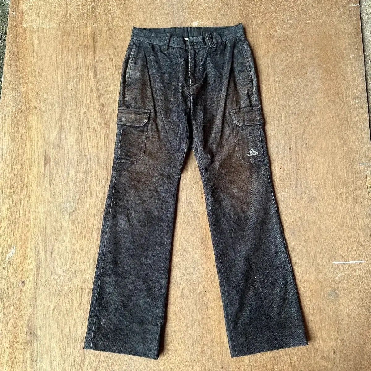 Adidas ADIDAS Y2K CORDUROY MINI FLARES/BOOTCUT BLACK PANTS Size US 28 / EU 44 - 1 Thumbnail