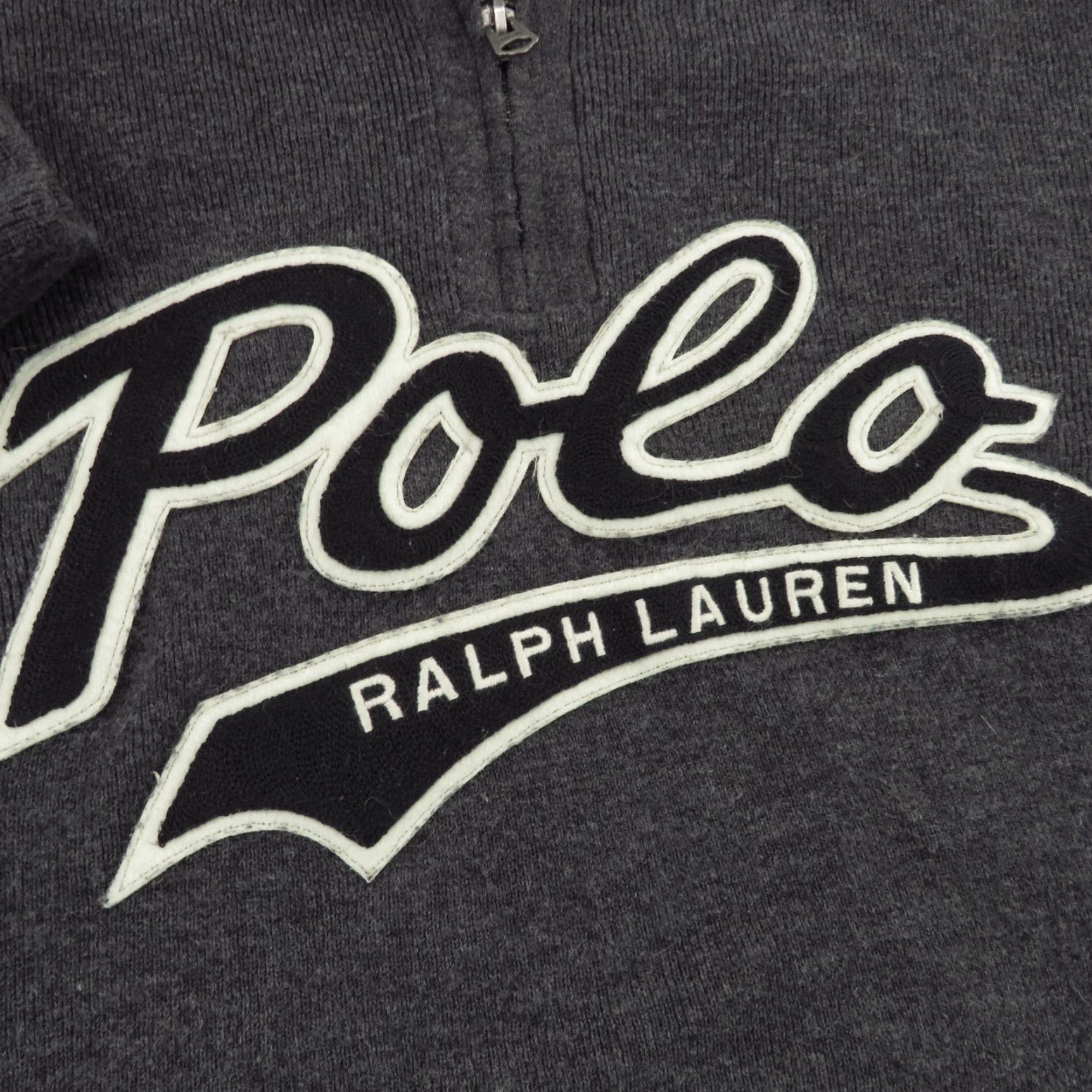 Polo Ralph Lauren VINTAGE Polo Ralph Lauren Sweater Men Large Heather Charcoal Embroidered Script Spellout Size US L / EU 52-54 / 3 - 3 Thumbnail